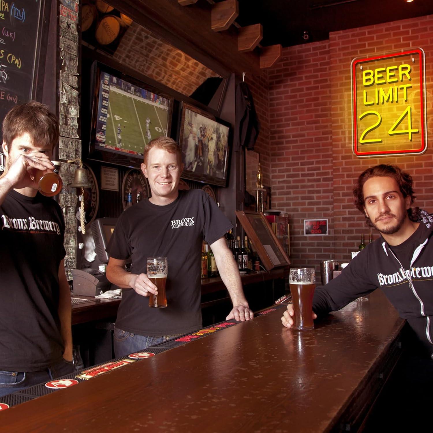 Luz de Neón LED Mojoish Límite de Cerveza 24 Dimmable