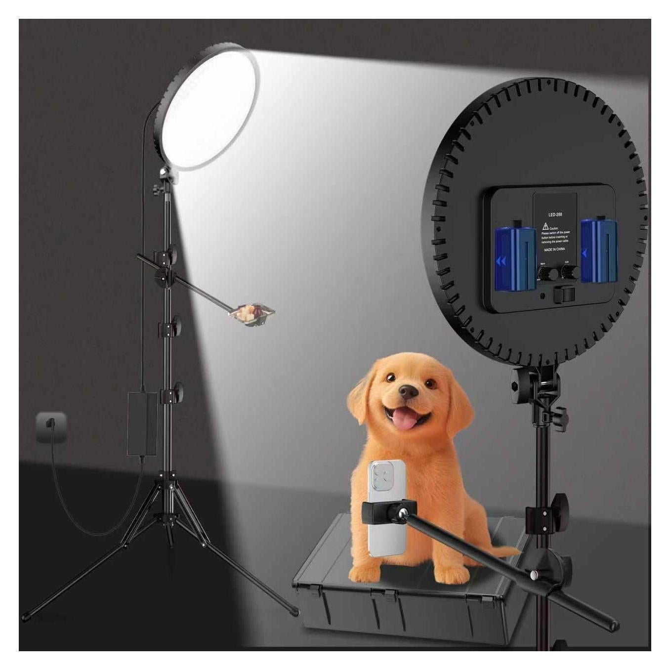 Luz de Anillo Profesional 55W 6500K con Soporte Ajustable