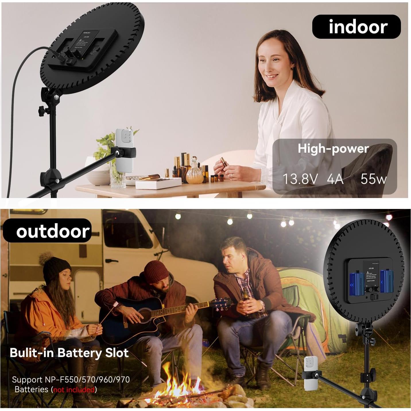 Luz de Anillo Profesional 55W 6500K con Soporte Ajustable