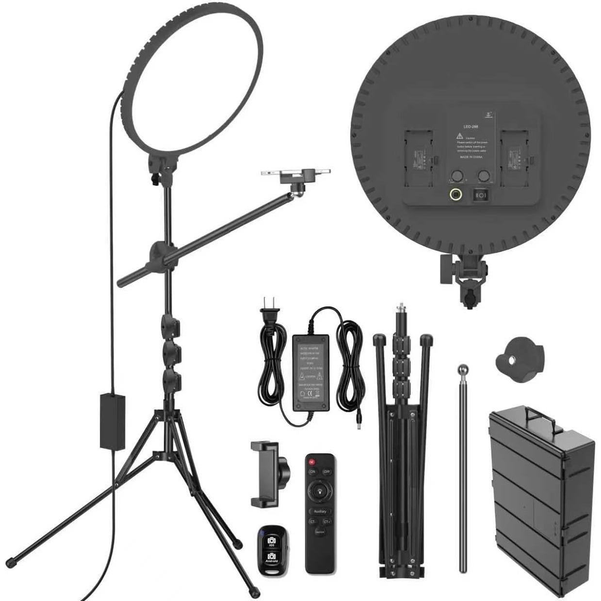 Luz de Anillo Profesional 55W 6500K con Soporte Ajustable