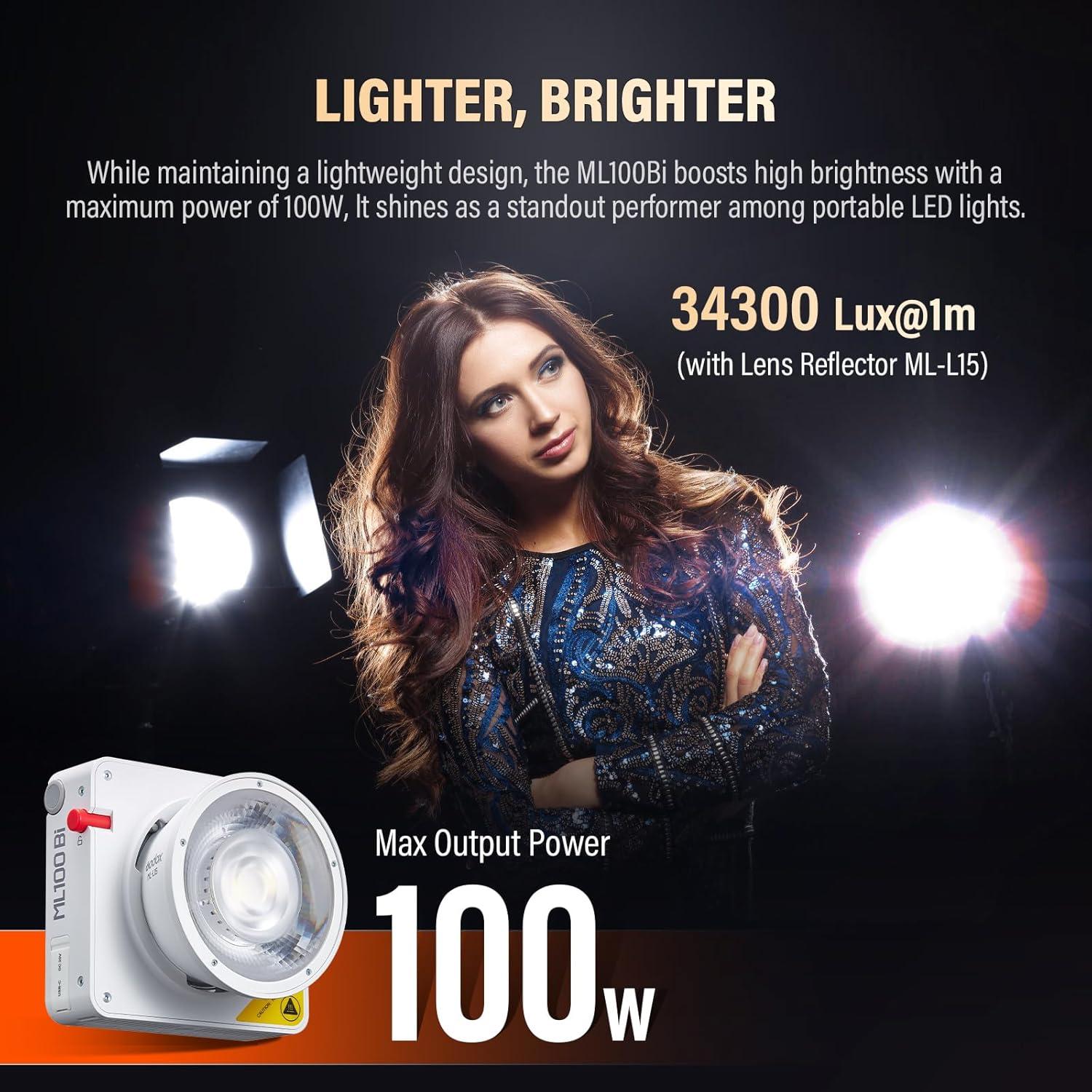 Luz de Video LED Godox ML100Bi 100W Bi-Color 2800K-6500K