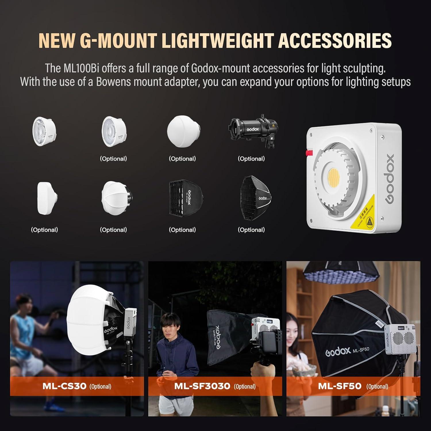 Luz de Video LED Godox ML100Bi 100W Bi-Color 2800K-6500K