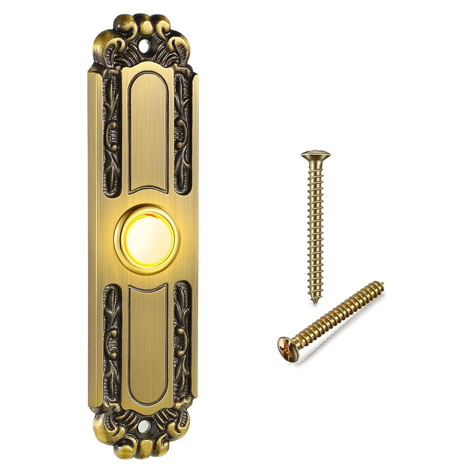 Botón de Timbre Iluminado Dreyoo Retro de Metal 13 cm