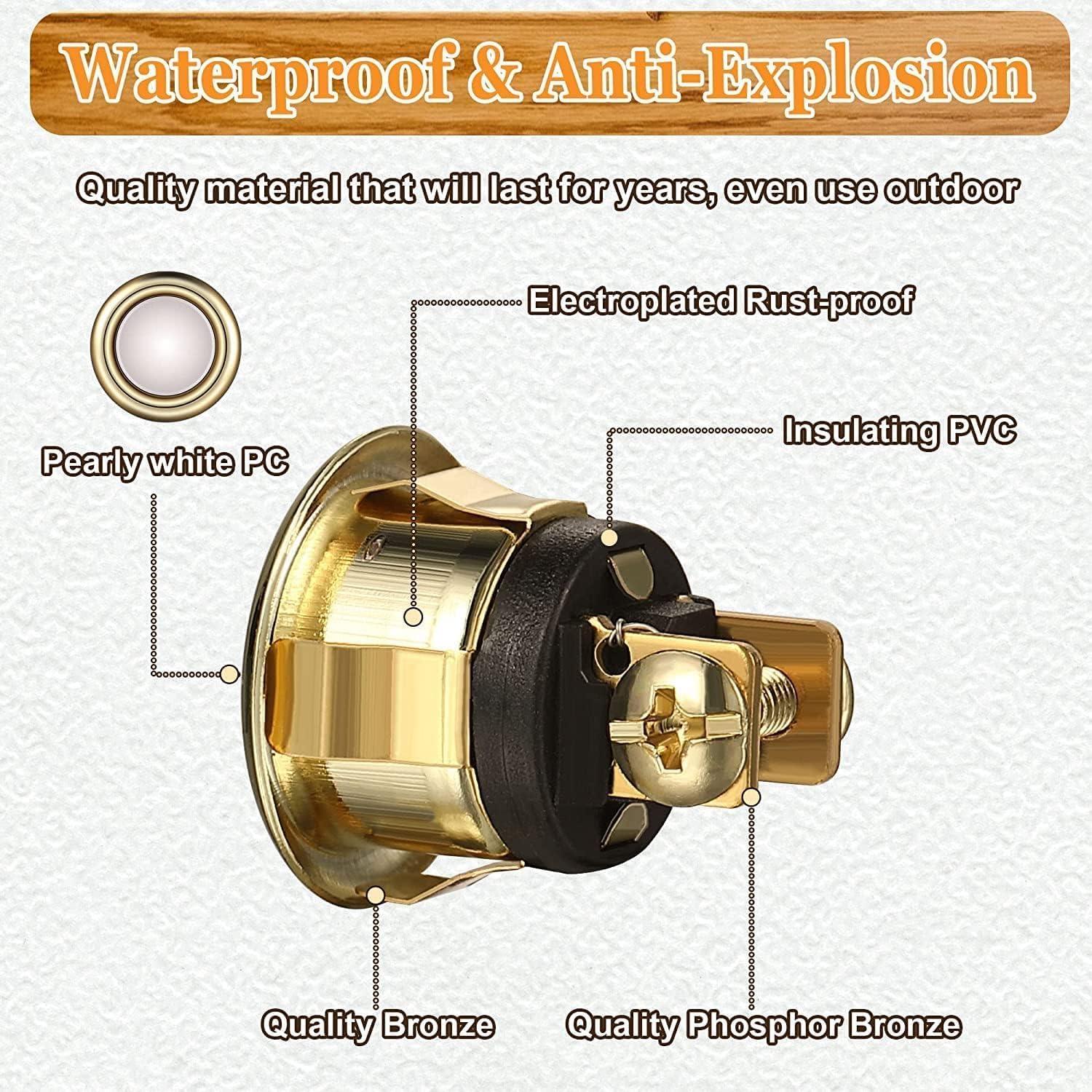Botón de Timbre Iluminado Dreyoo Retro de Metal 13 cm