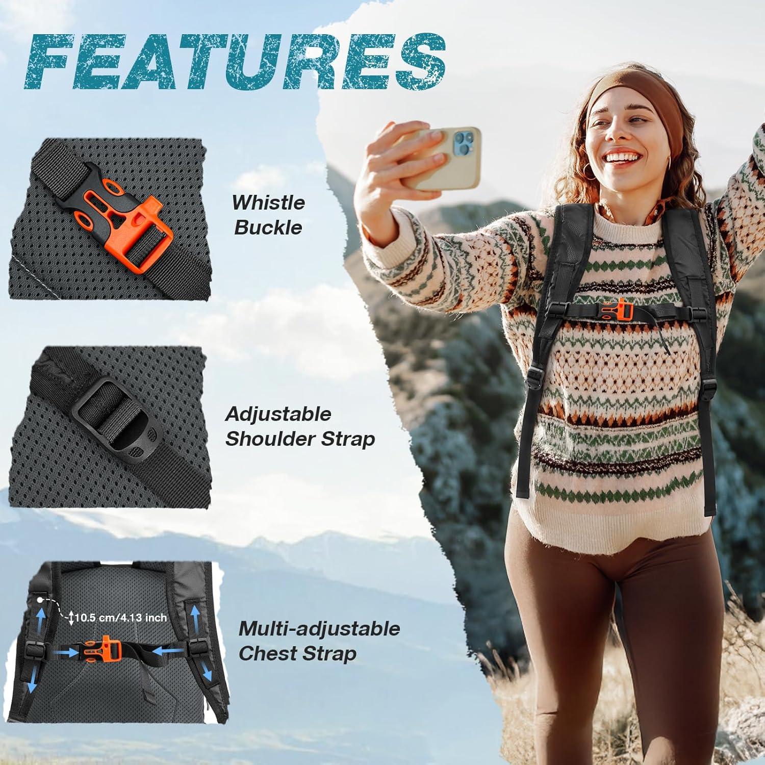 Mochila de Senderismo Plegable G4Free 20L Ligera Negra