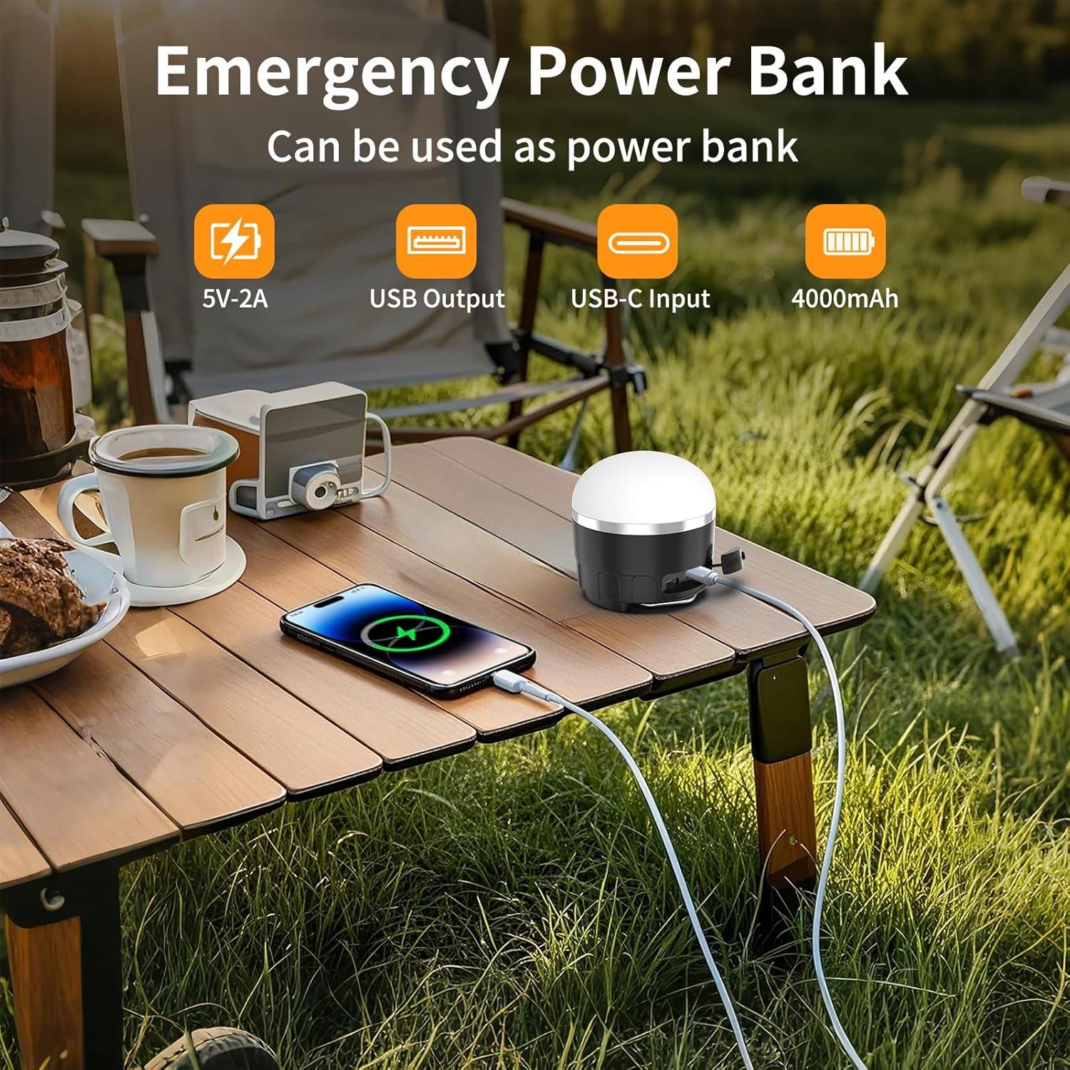 Linterna de Camping LED Recargable 1000LM 3 Modos 4000mAh