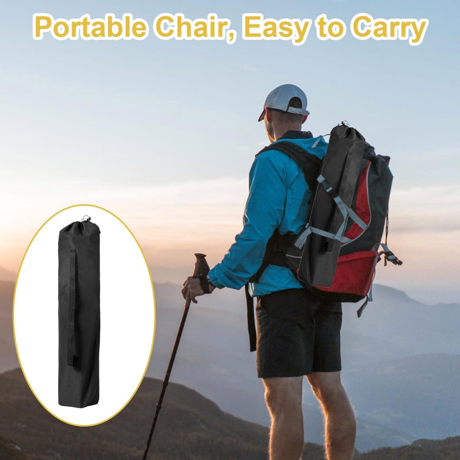 Silla de Camping Plegable VOYSIGN Negra con Portavasos 102kg