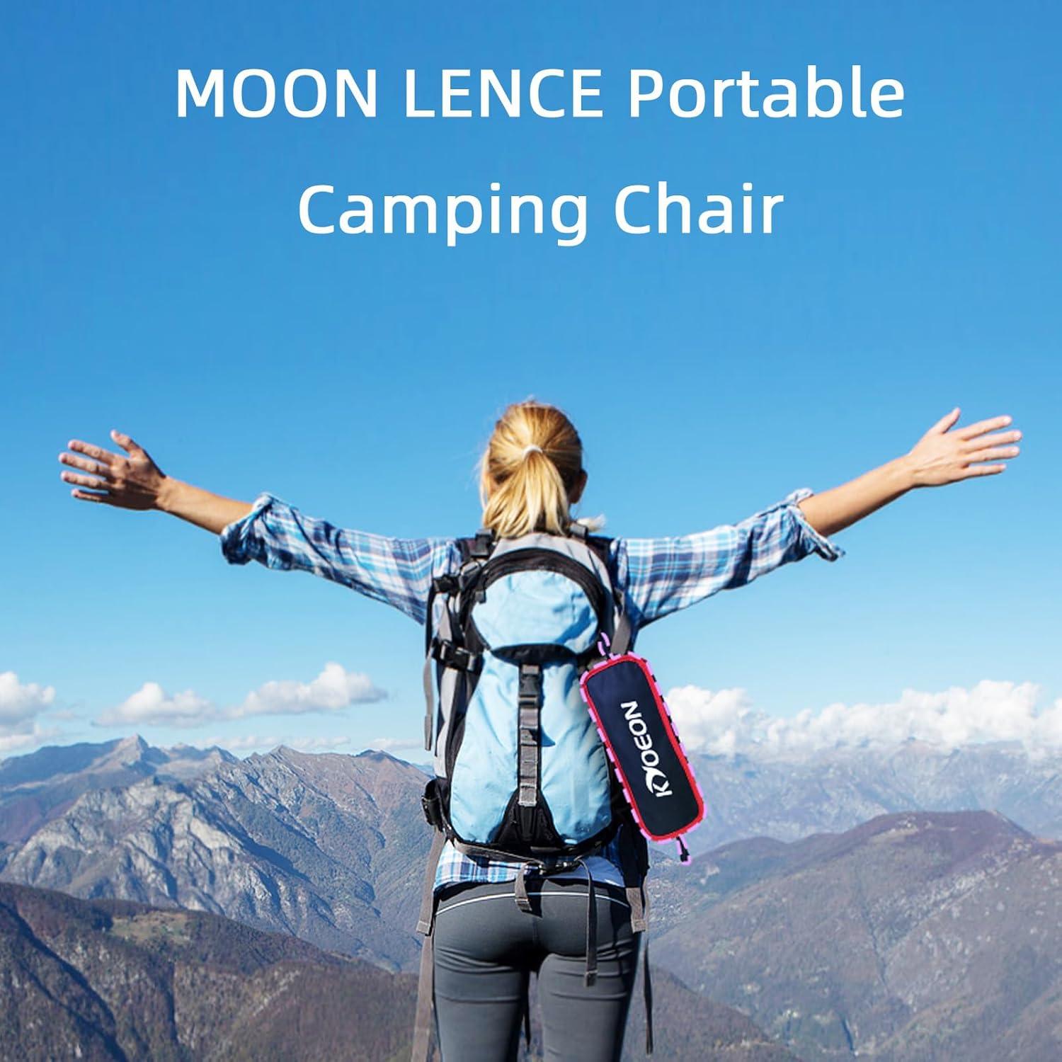 Silla de Camping Plegable KYOEON Negra Soporta 150Kg