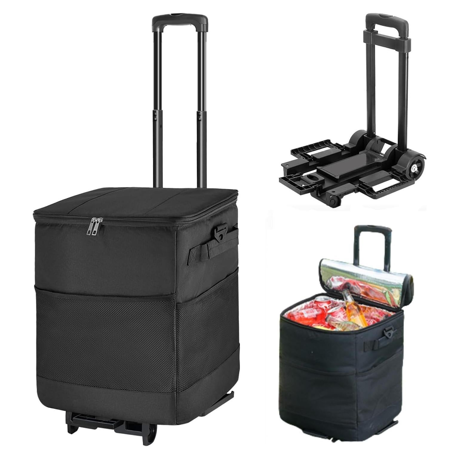 Enfriador Rodante Plegable ZHJINGYU 40L con Carrito y Aislamiento