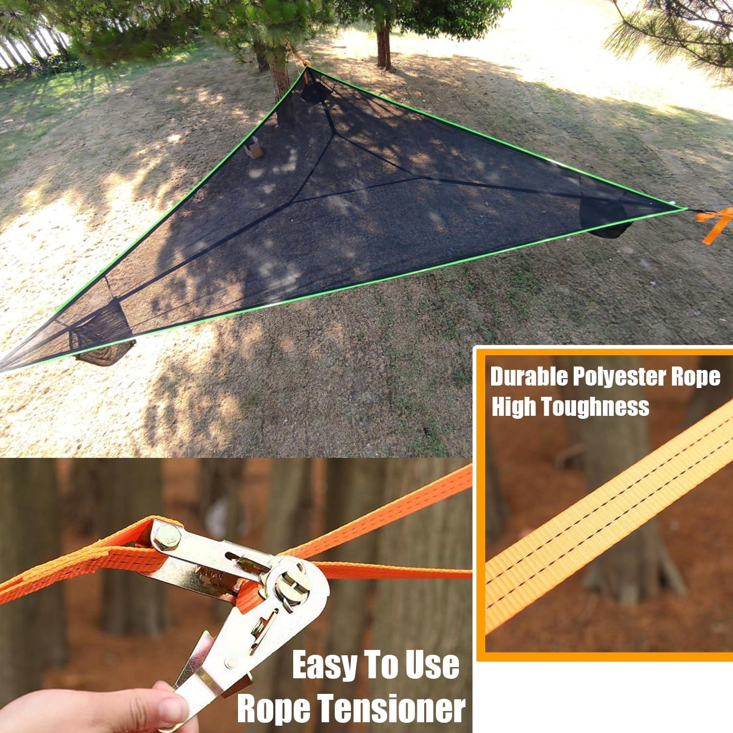 Hamaca Triangular Enthuney 3.96m para 2-4 Personas Negra