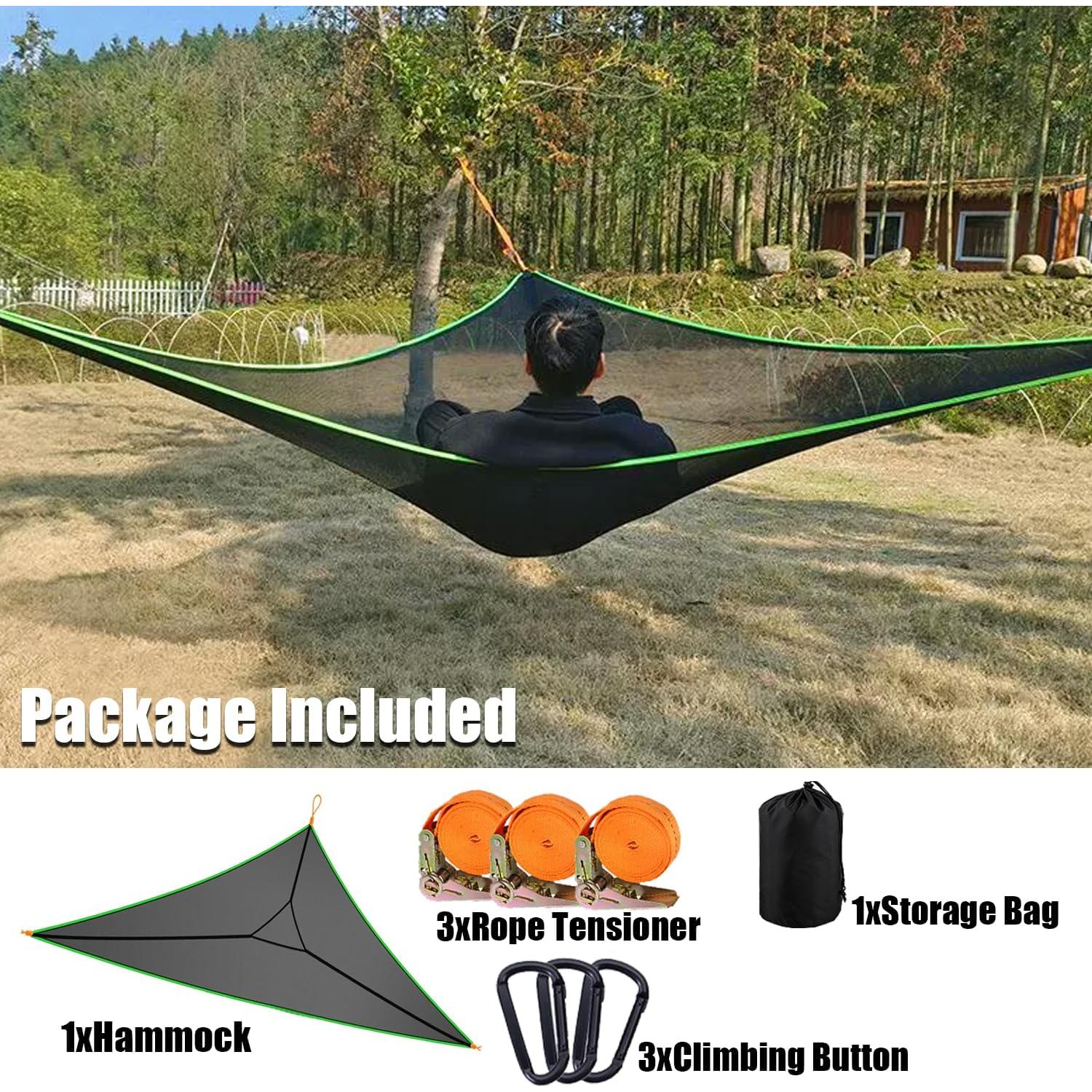 Hamaca Triangular Enthuney 3.96m para 2-4 Personas Negra