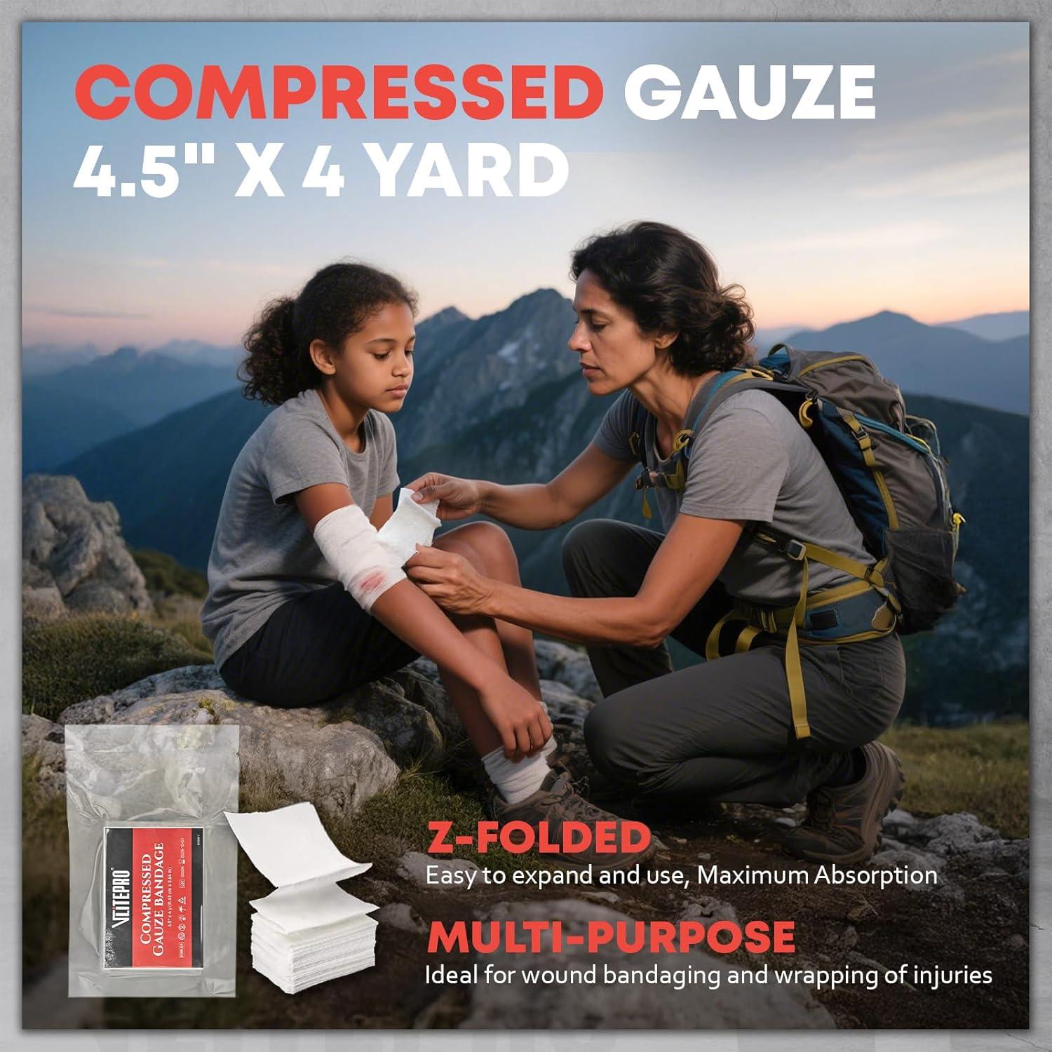 Kit de Primeros Auxilios Trauma VLITEPRO - Bolsa Táctica Negra