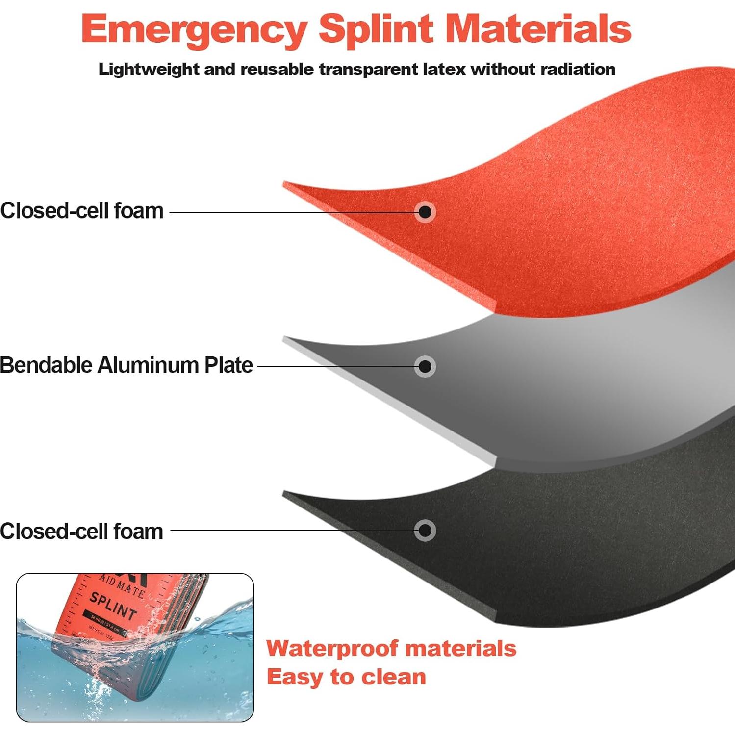 Férula de Primeros Auxilios AID MATE 91.4 cm Naranja-Gris