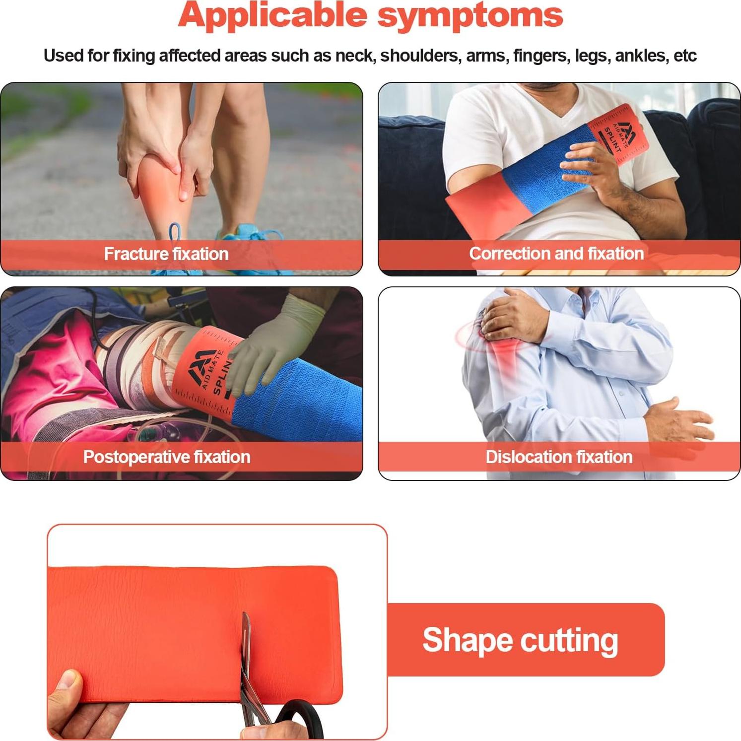 Férula de Primeros Auxilios AID MATE 91.4 cm Naranja-Gris