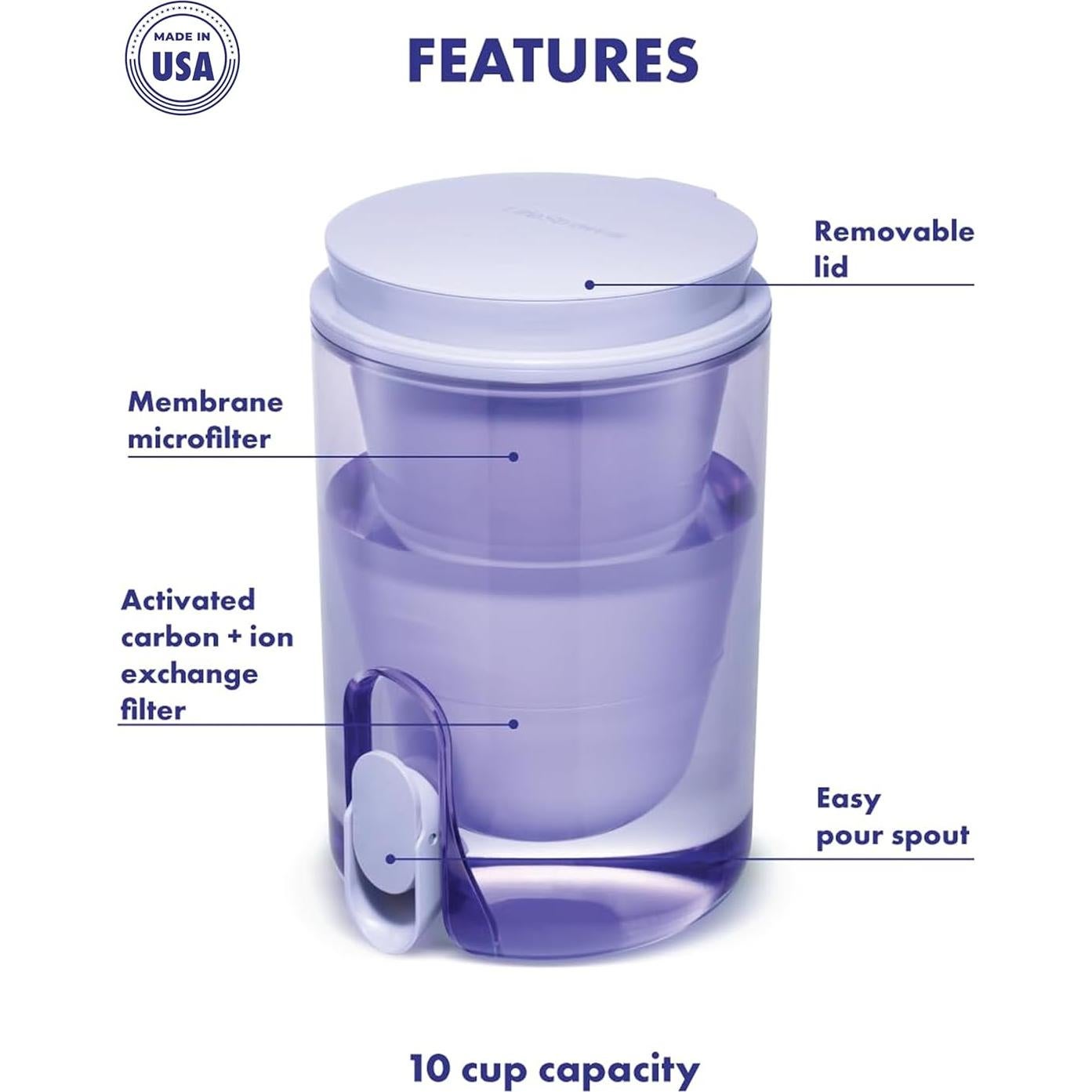 Dispensador de Filtro de Agua LifeStraw Home 10 Tazas Azul