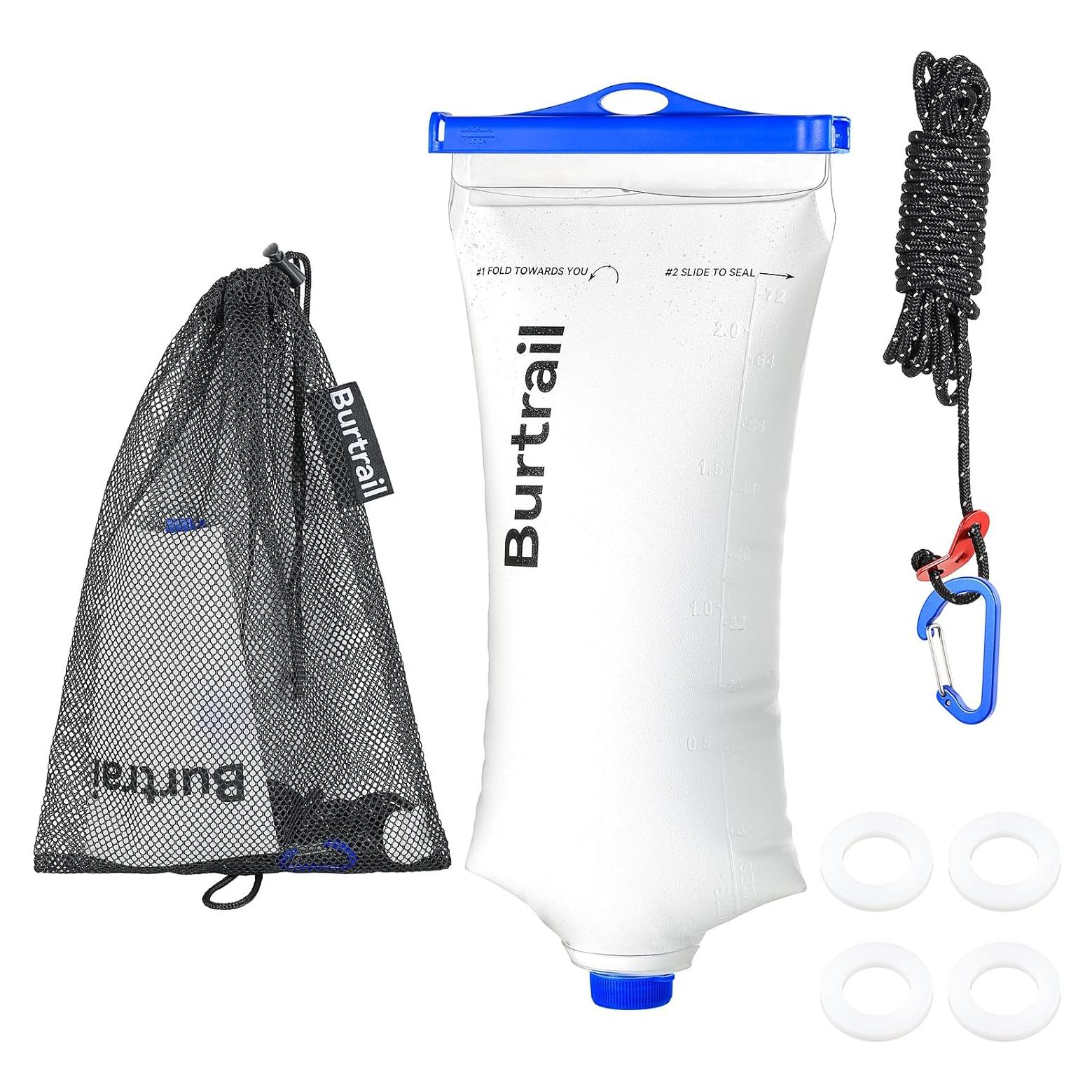 Bolsa de Agua Squeeze 2L Burtrail, Boca Ancha 28mm, Ligera