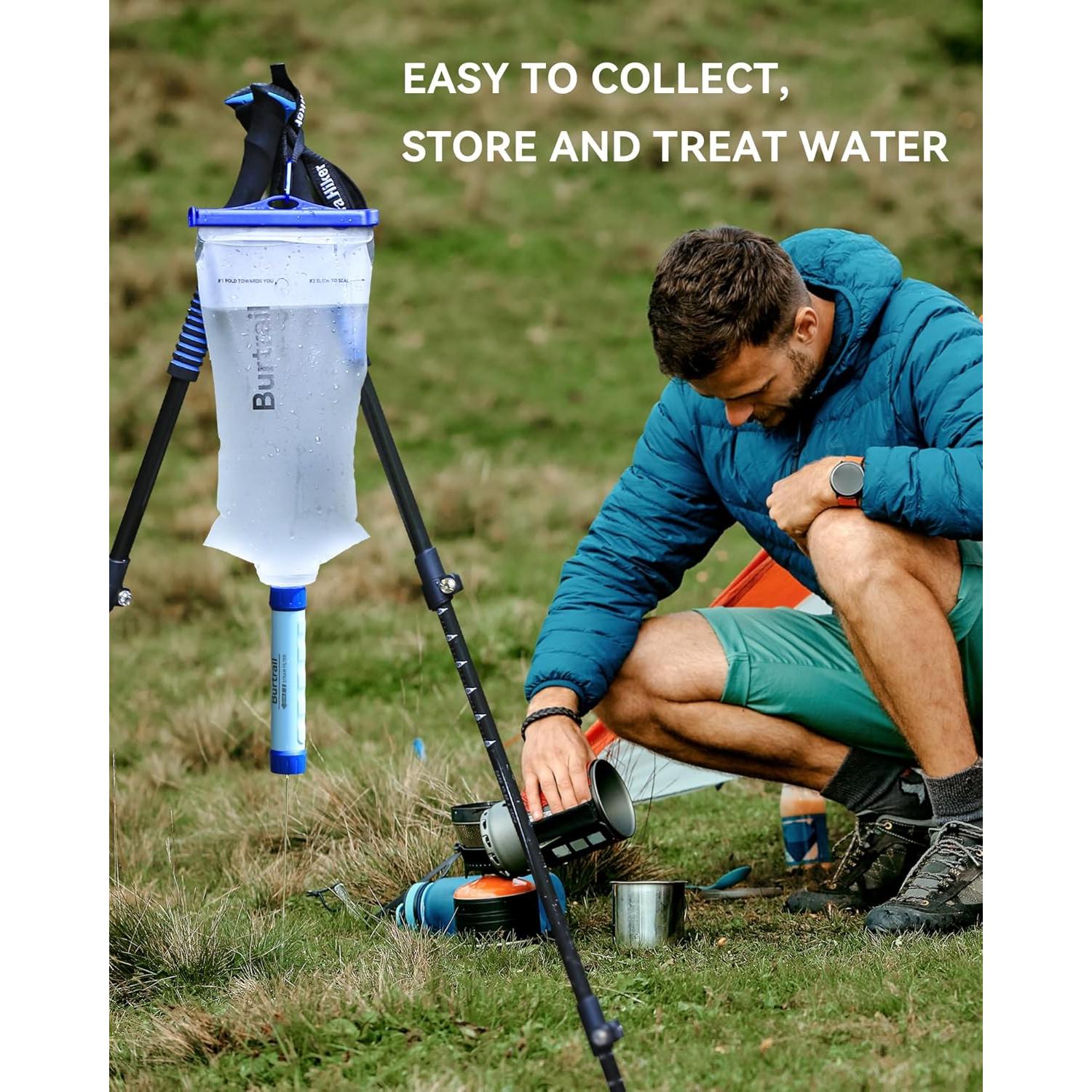 Bolsa de Agua Squeeze 2L Burtrail, Boca Ancha 28mm, Ligera