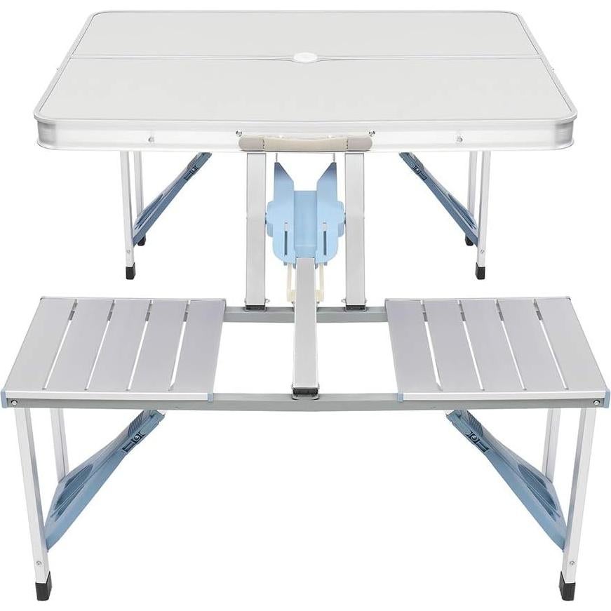 Mesa de Picnic Plegable Shyneer 135.5x83 cm Plata para Camping