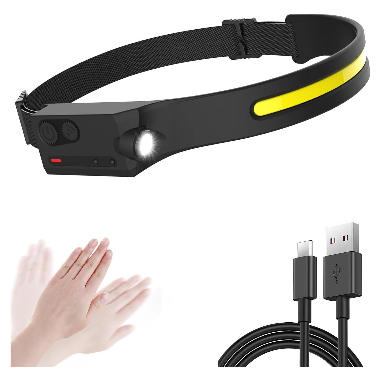 Linterna Frontal LED Pristar Recargable 350 Lúmenes 5 Modos