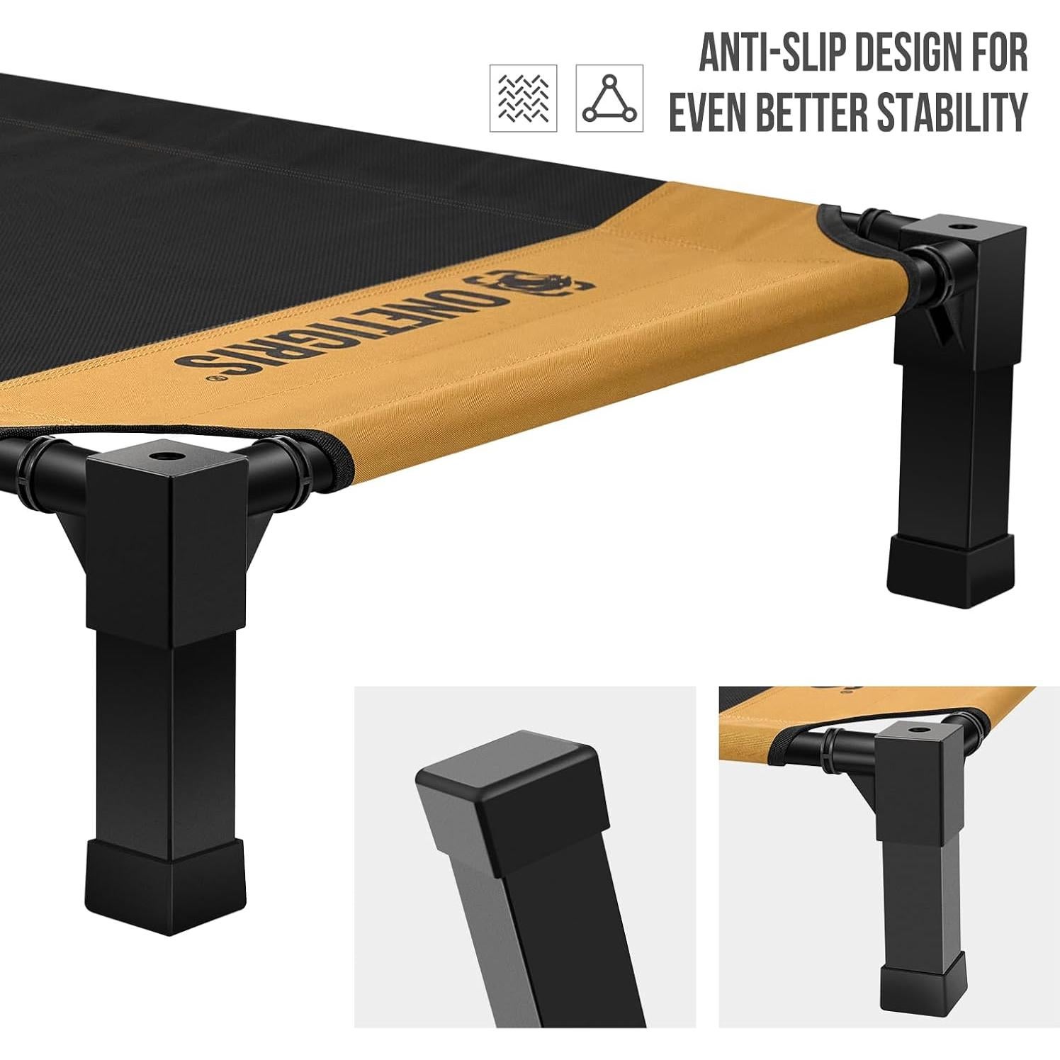 Cama Elevada para Perros OneTigris Pequeña Marrón 129.5x69.8cm