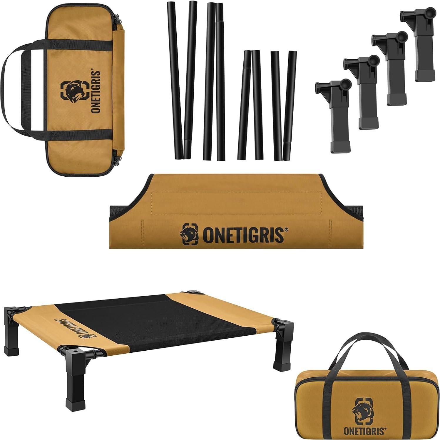 Cama Elevada para Perros OneTigris Pequeña Marrón 129.5x69.8cm