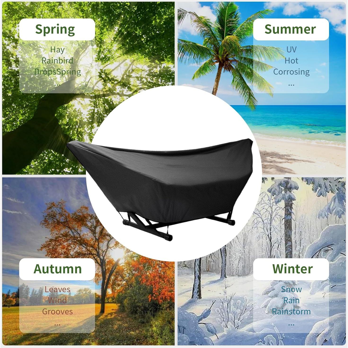 Cubierta de Hamaca Impermeable YYJAILZQ 9-10FT Negra 420D