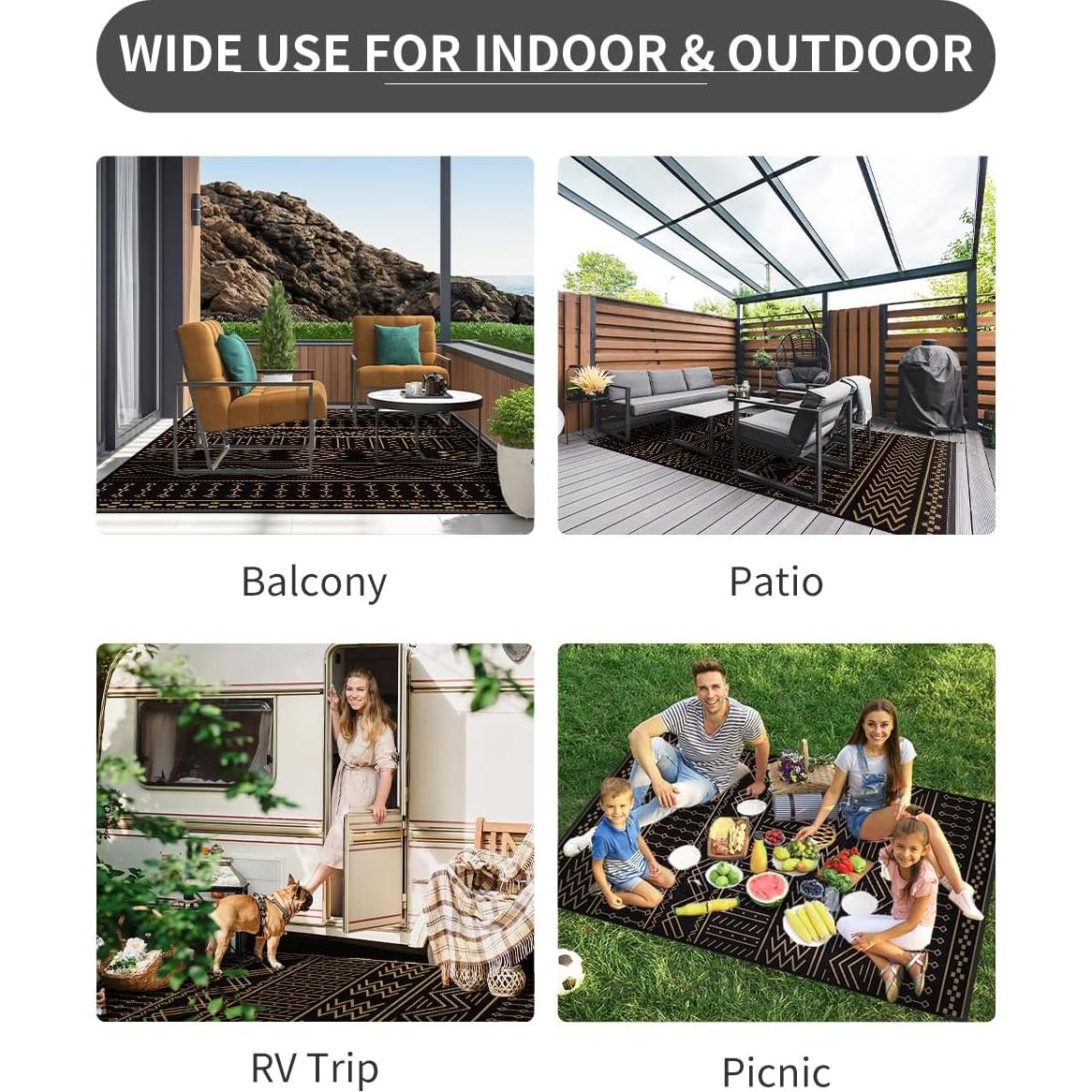 Alfombra Exterior COCOER 1.81kg 274x182cm Impermeable Reversible