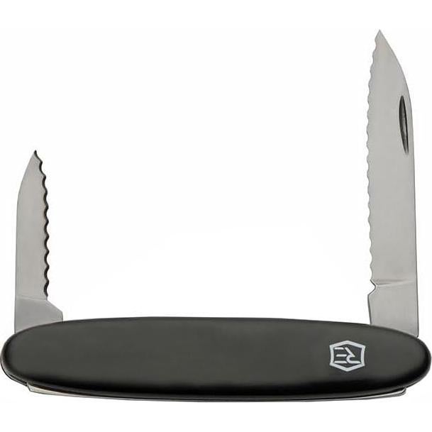 Rite Edge 3.25" 2-Blade Pocket Knife - Knife with Serrated 440 Stainless Steel Blades, ABS Handle, Lightweight Everyday Carry Folding Pocket Knife - Black