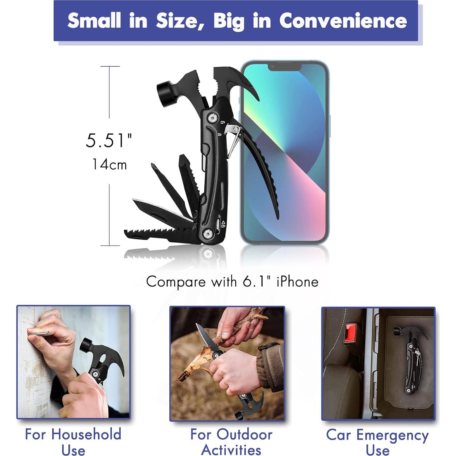 Martillo Multiherramienta 12 en 1 MeeGaier con Caja de Regalo