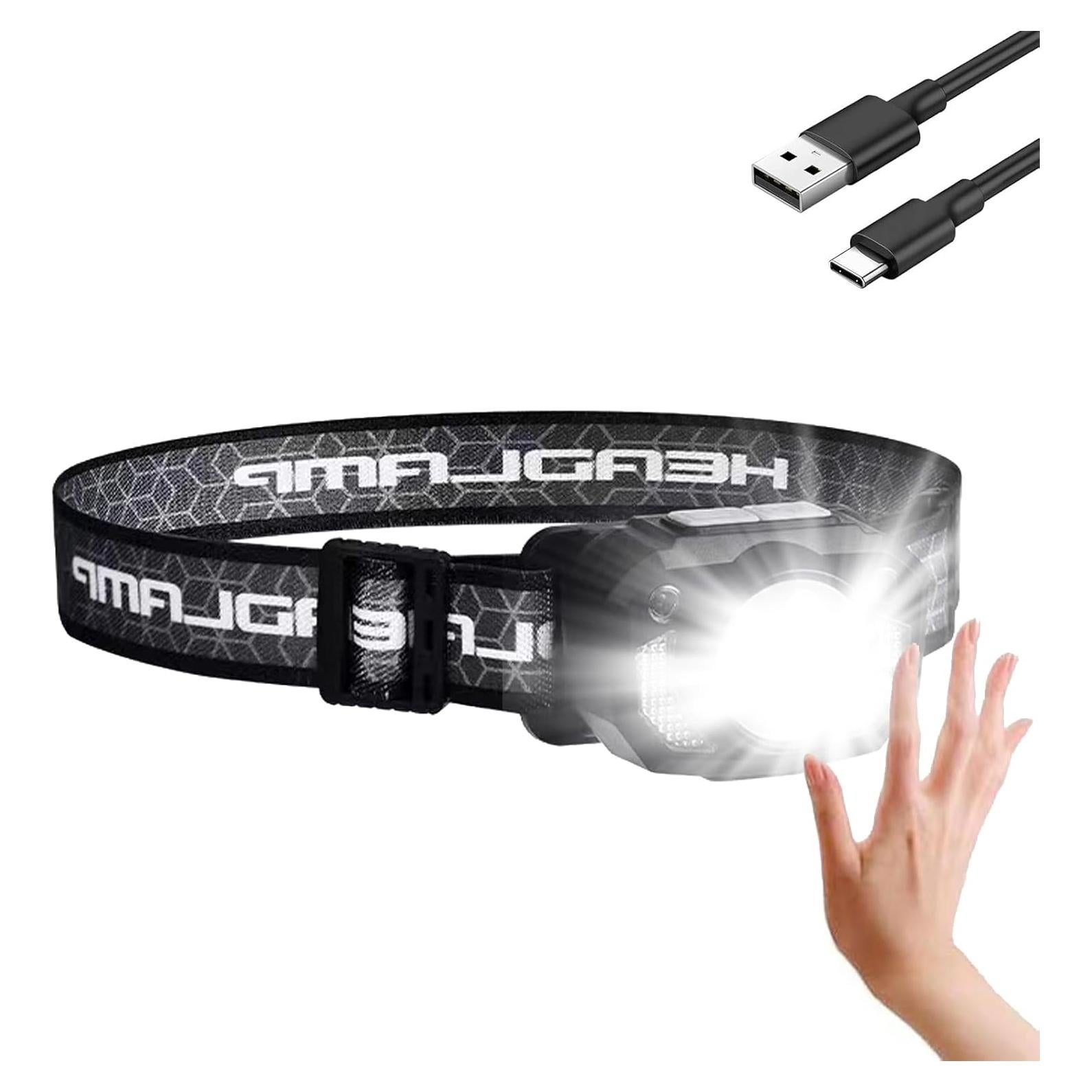 Linterna Frontal Recargable BiteBoom 600m 6 Modos USB C