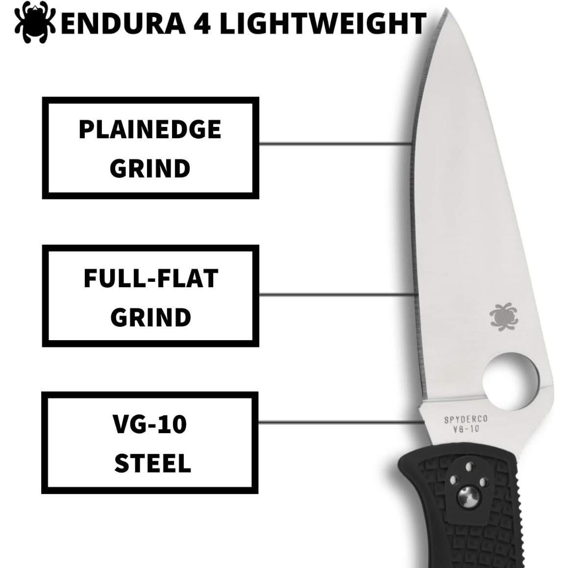 Cuchillo Plegable Spyderco Endura 4 Lightweight 9.65 cm Negro