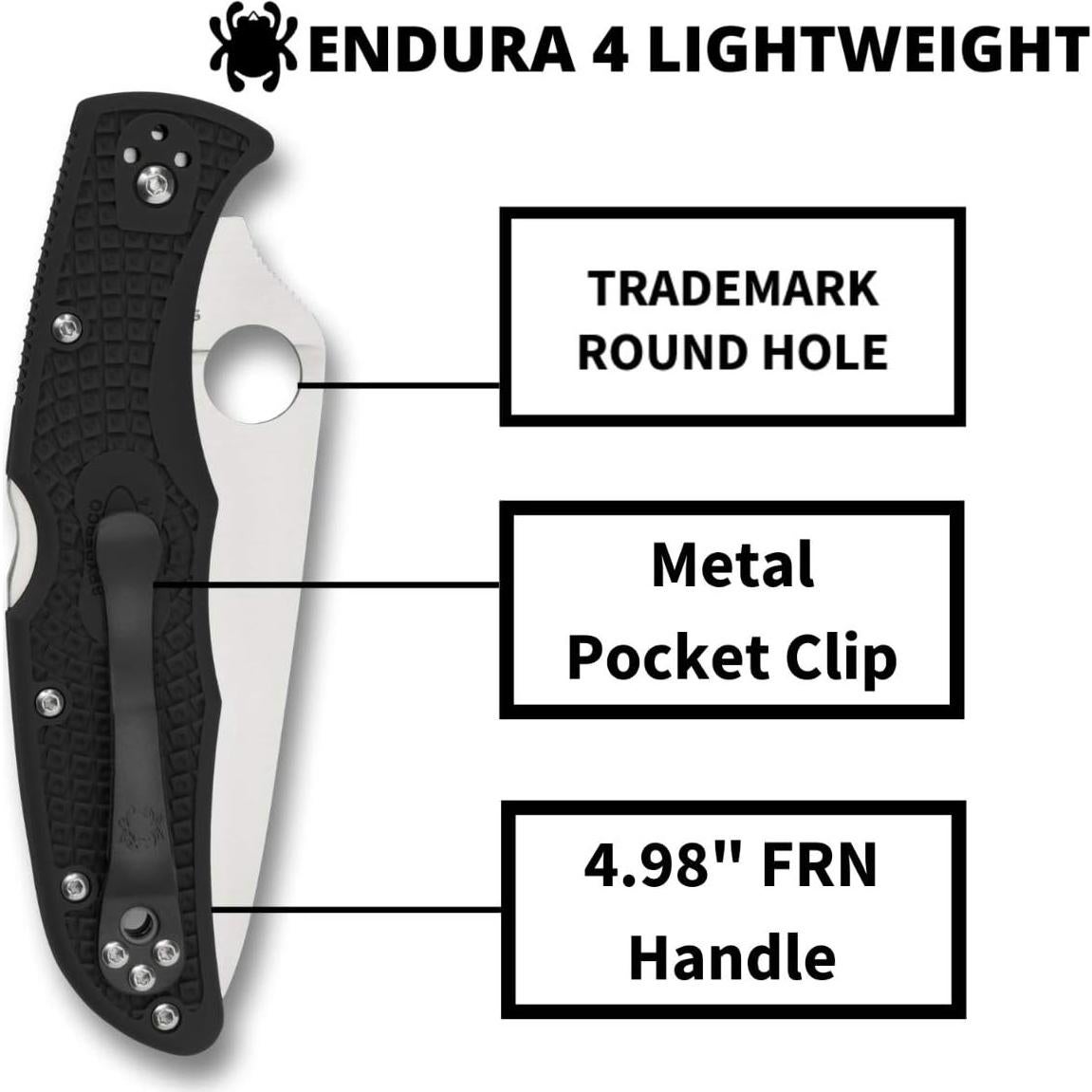 Cuchillo Plegable Spyderco Endura 4 Lightweight 9.65 cm Negro