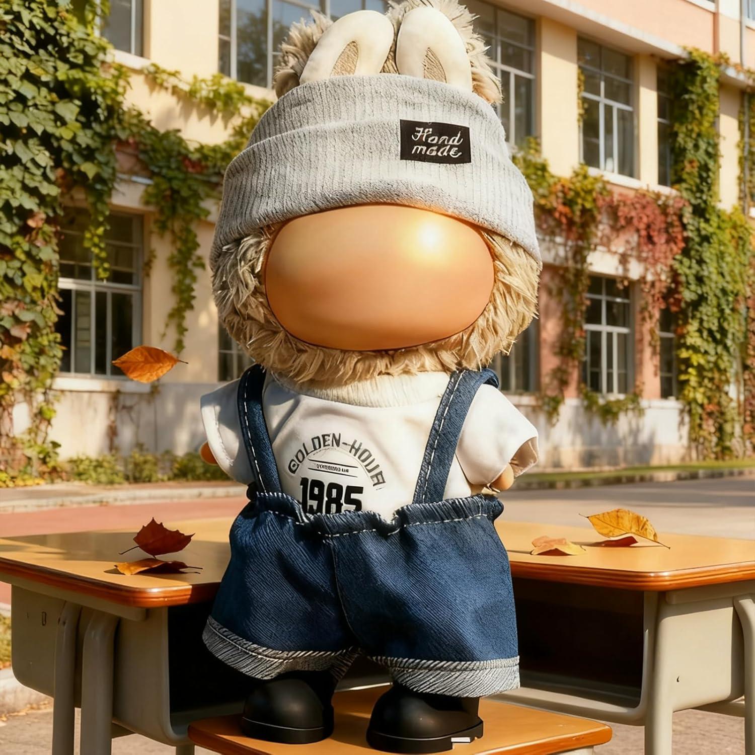 Conjunto de Ropa para Muñecas 17cm Labubu Sudadera y Falda