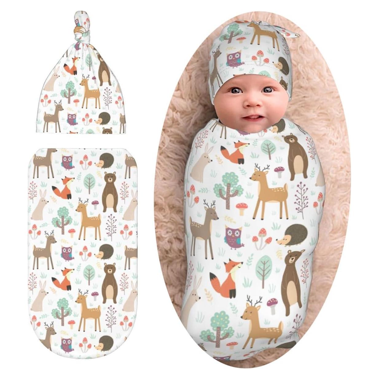 Manta Envoltoria Sozzjile Ciervo para Bebés 90x90 cm