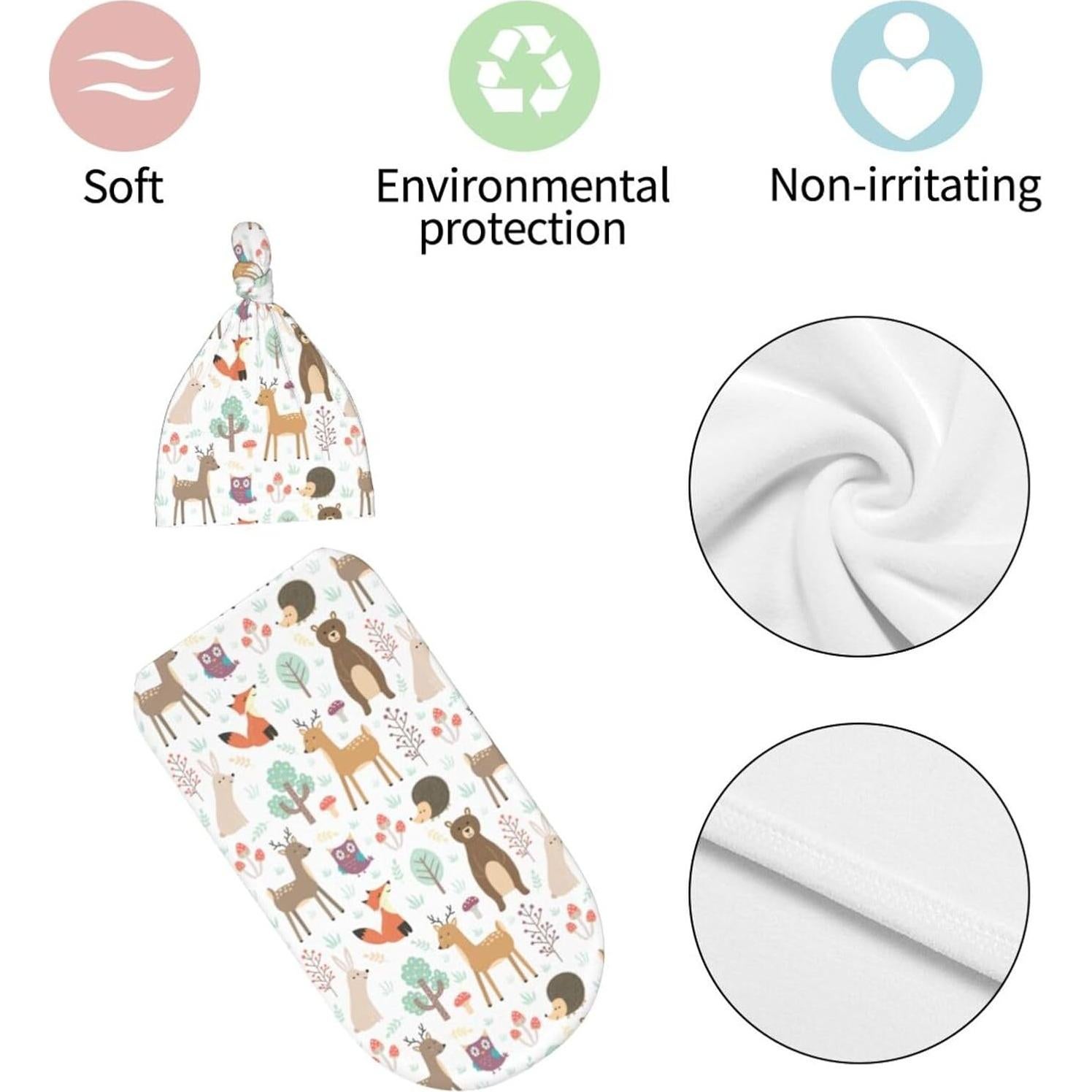 Manta Envoltoria Sozzjile Ciervo para Bebés 90x90 cm