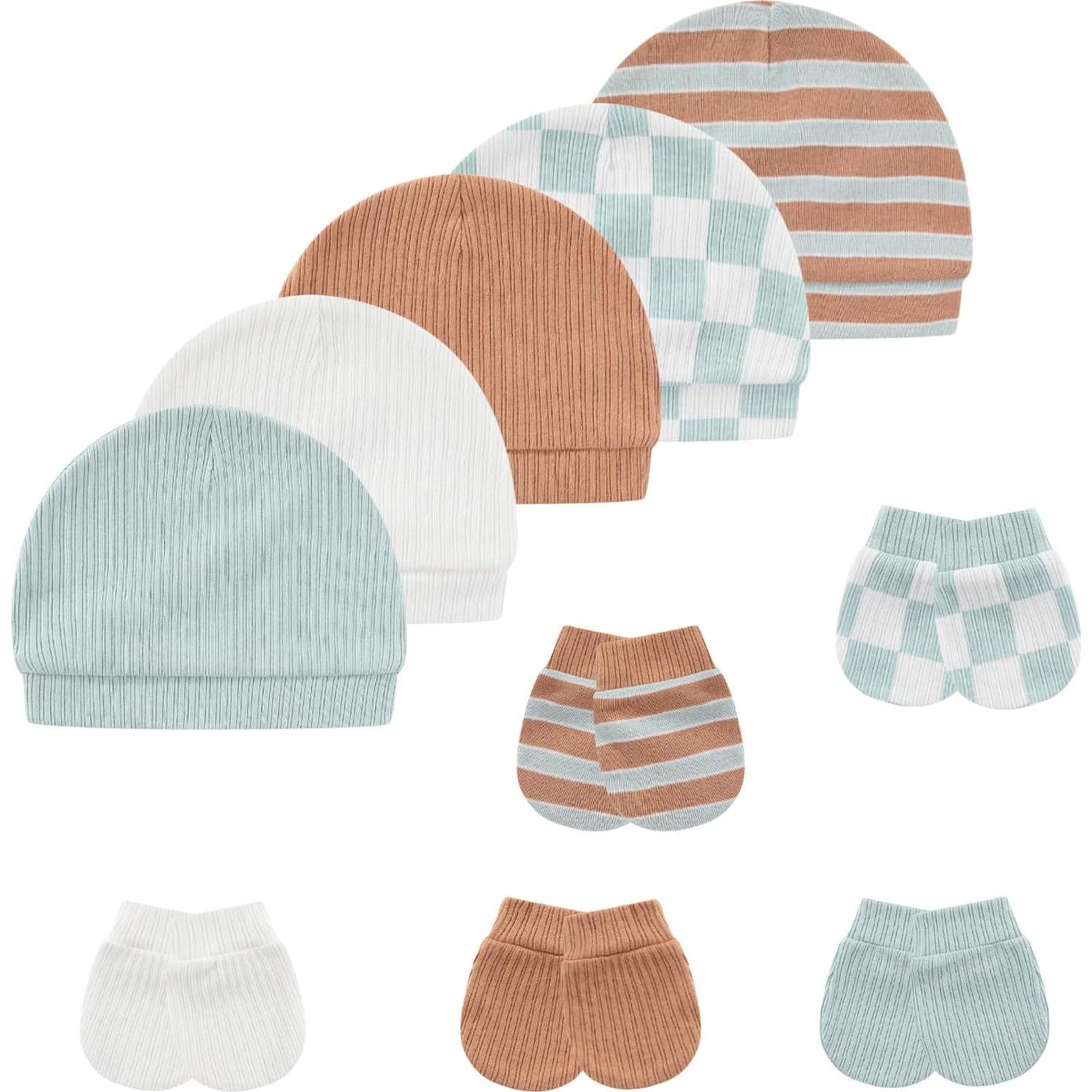 Conjunto Gorro y Manoplas Bebé MAMIMAKA Algodón 0-6 Meses