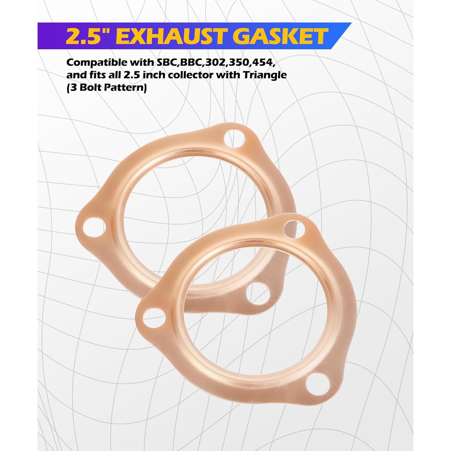 Junta de Escape SCUARI 2PCS Cobre 76mm y 84mm para Automóviles