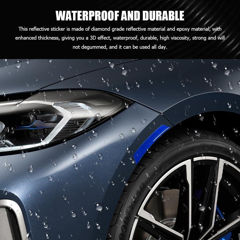 Calcomanías Reflectantes Lateral Coche Lyxheth 2PCS Azul