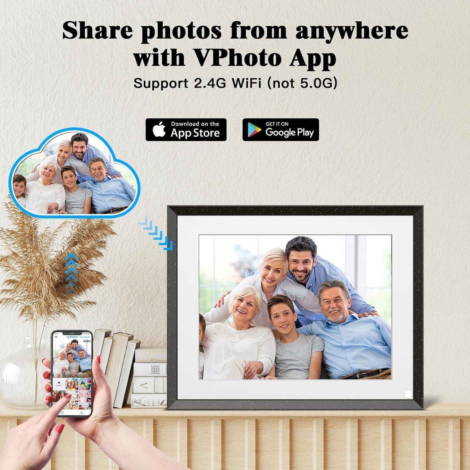 Marco de Fotos Digital Wi-Fi PWOSUN 9.7" 32GB Pantalla Táctil