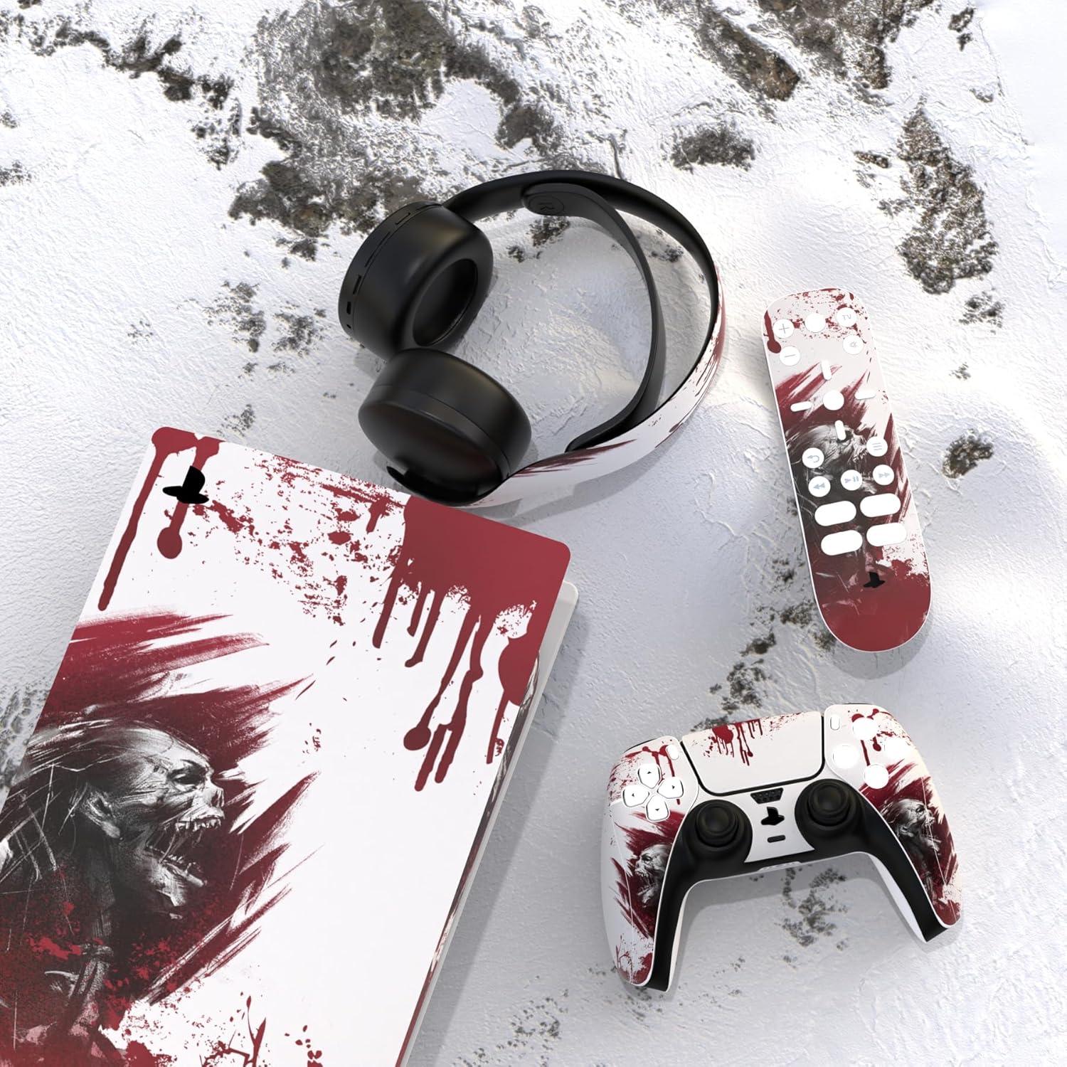Calcomanías Personalizadas PlayVital para PS5 Edición Digital - Zombie Sangriento