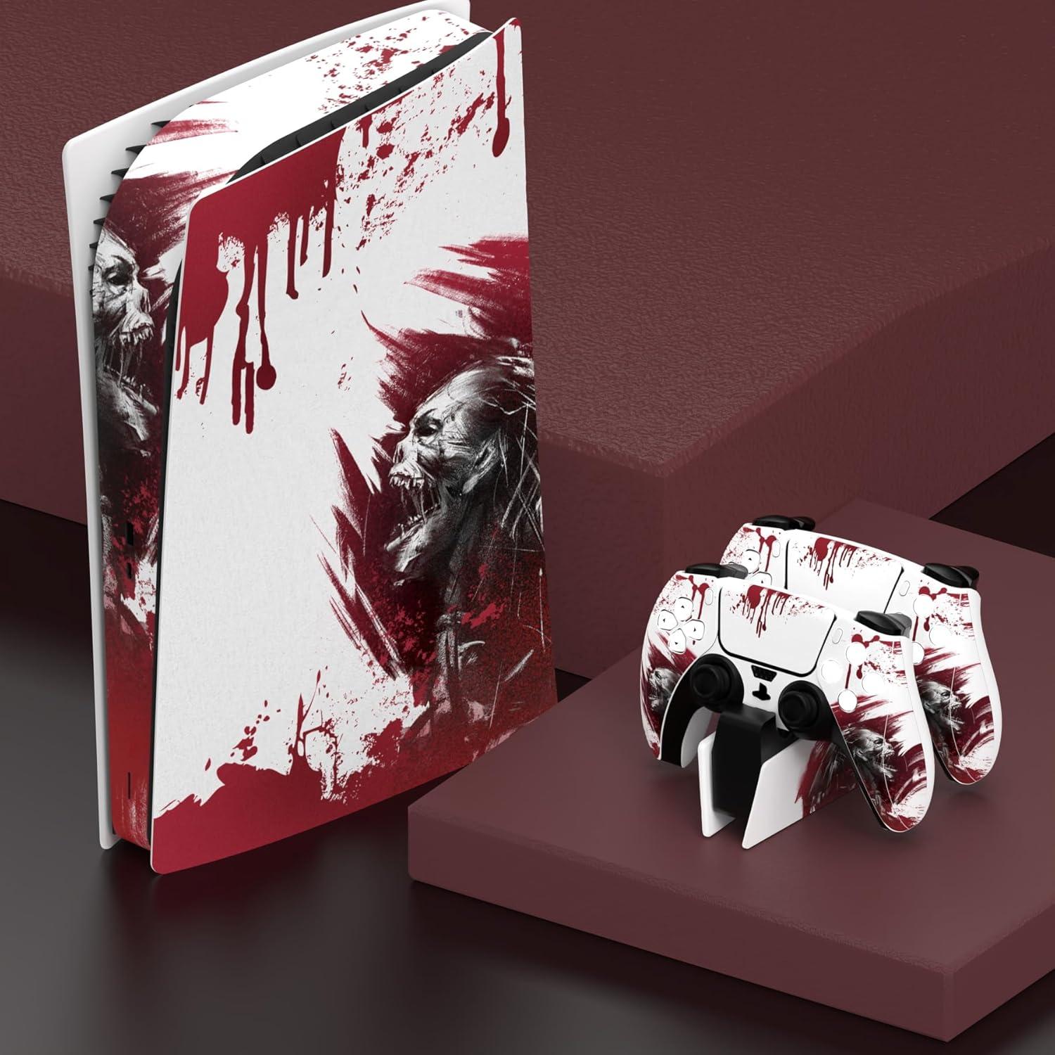 Calcomanías Personalizadas PlayVital para PS5 Edición Digital - Zombie Sangriento