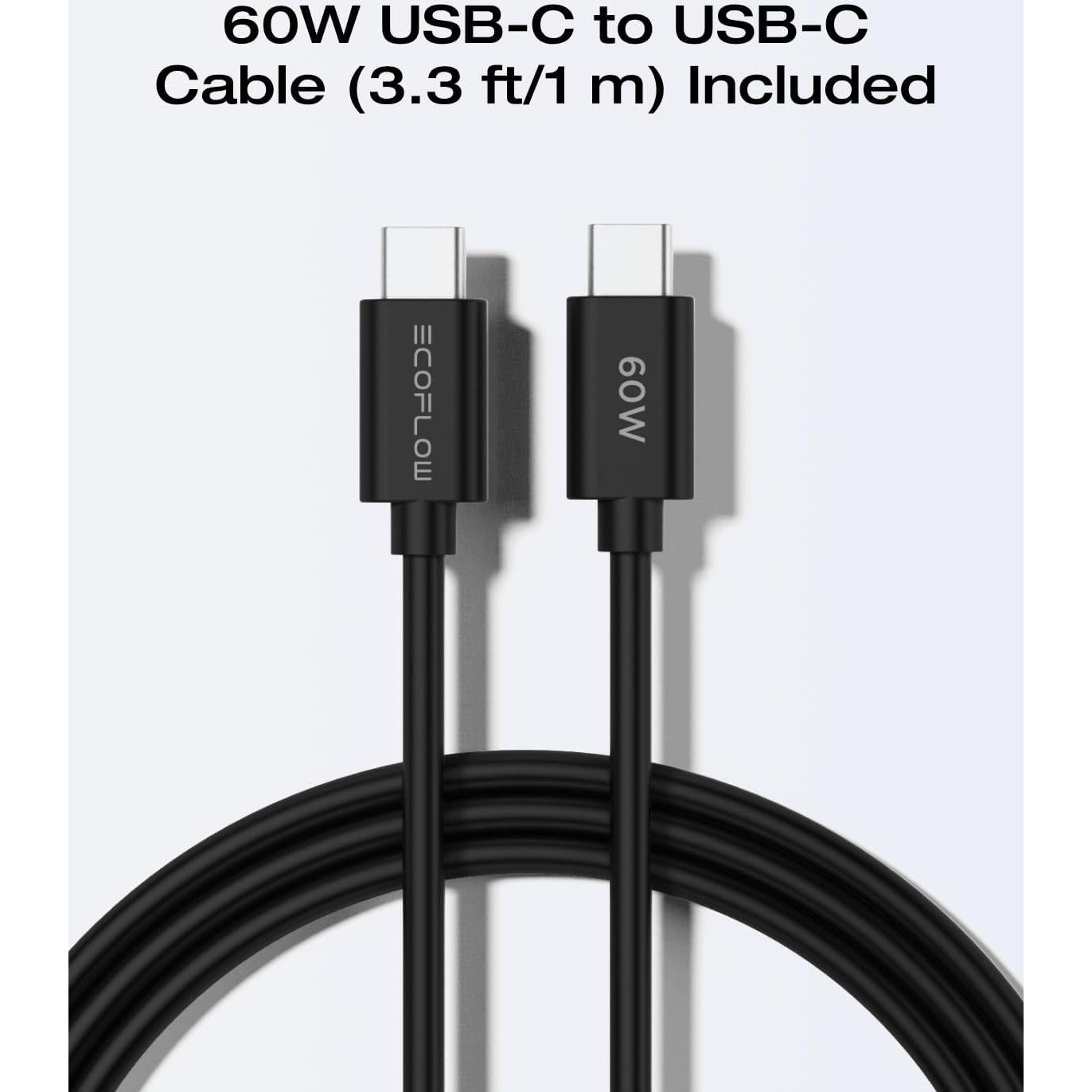 EF ECOFLOW Rapid 20W GaN USB C Charger with Cable,Fast Type C Charging Block Plug for Rapid Compatible with iPhone 15/15 Pro/14/14 Pro Max/13, Galaxy, iPad