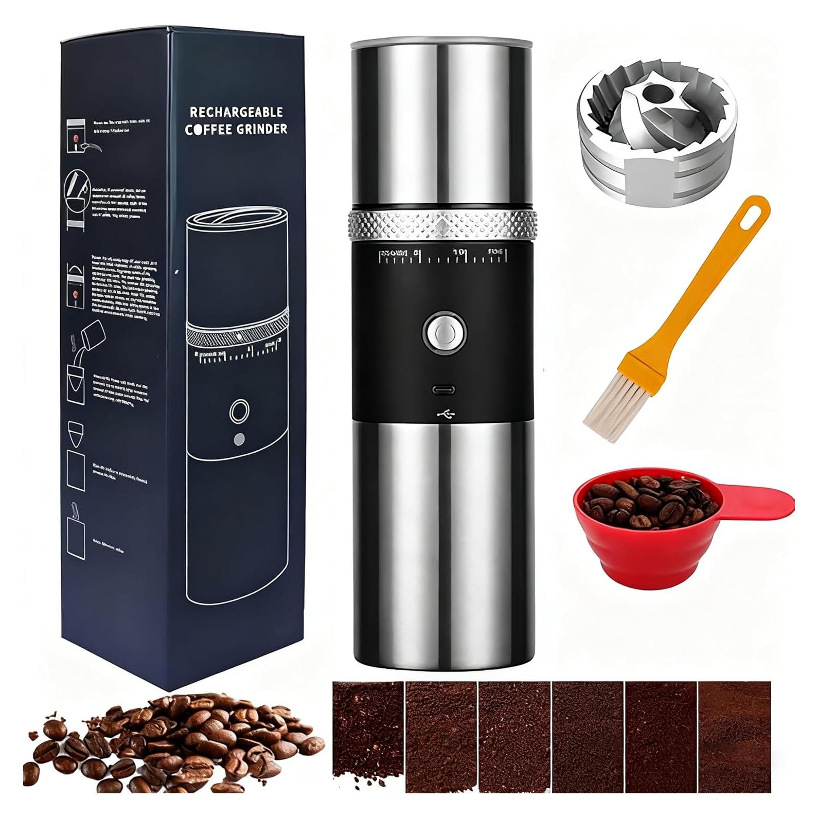 Molino de café eléctrico Toycol portátil recargable 15 niveles