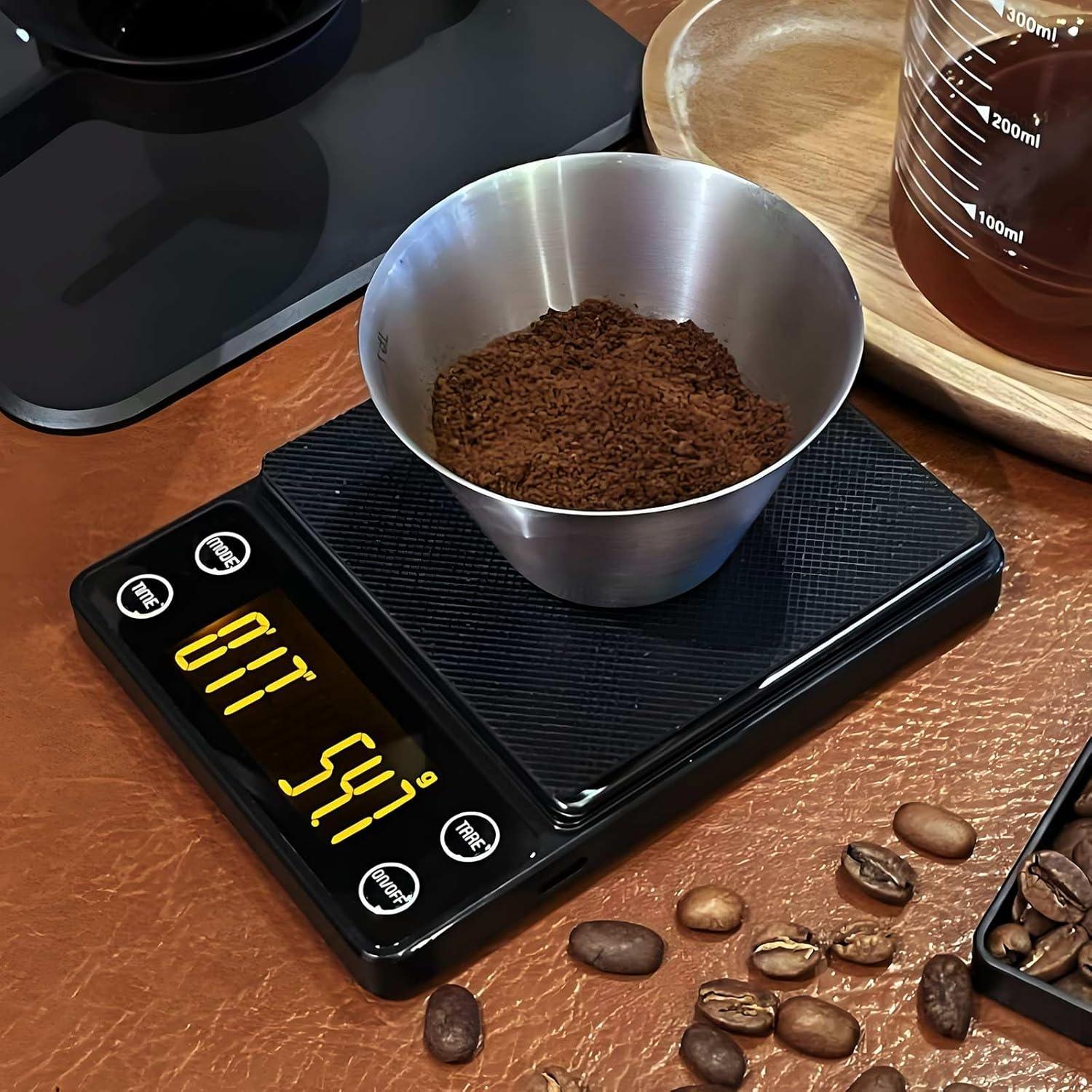 Báscula Digital de Café LUCKCENLY con Temporizador 3kg/0.1g