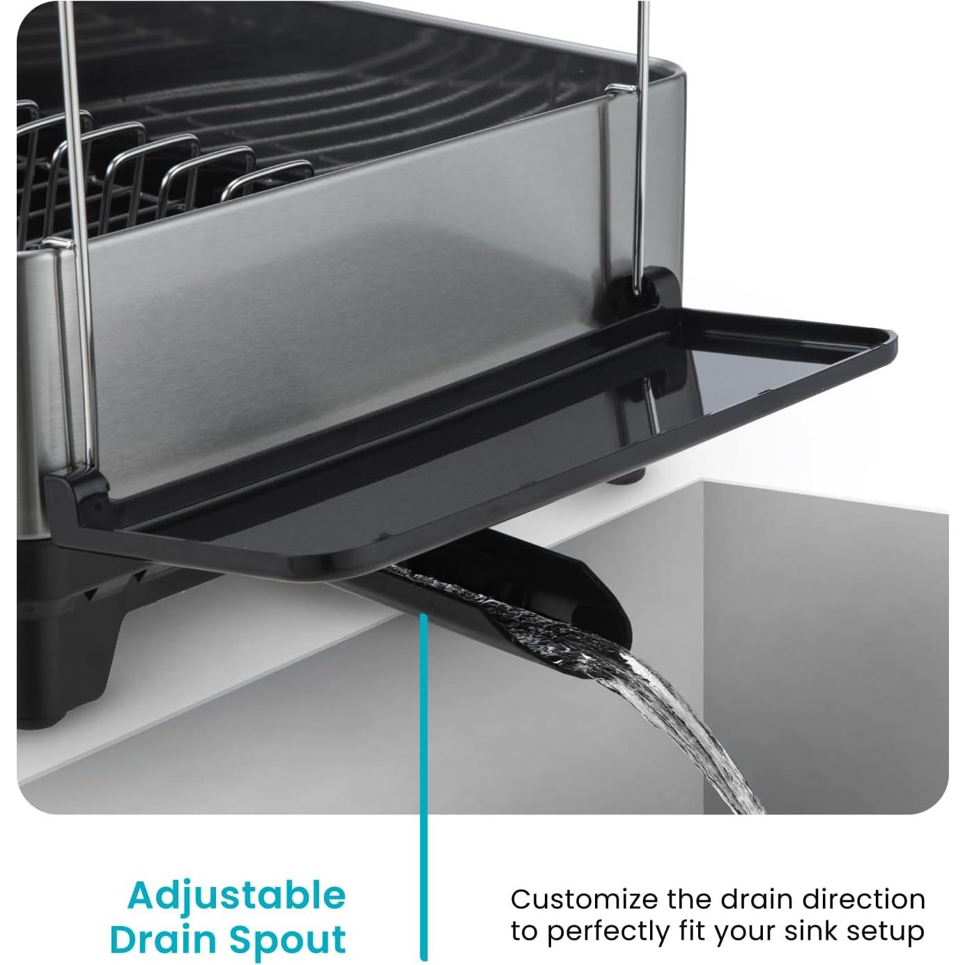 Soporte de Secado de Platos 1 Nivel Home Zone Living Acero Inoxidable