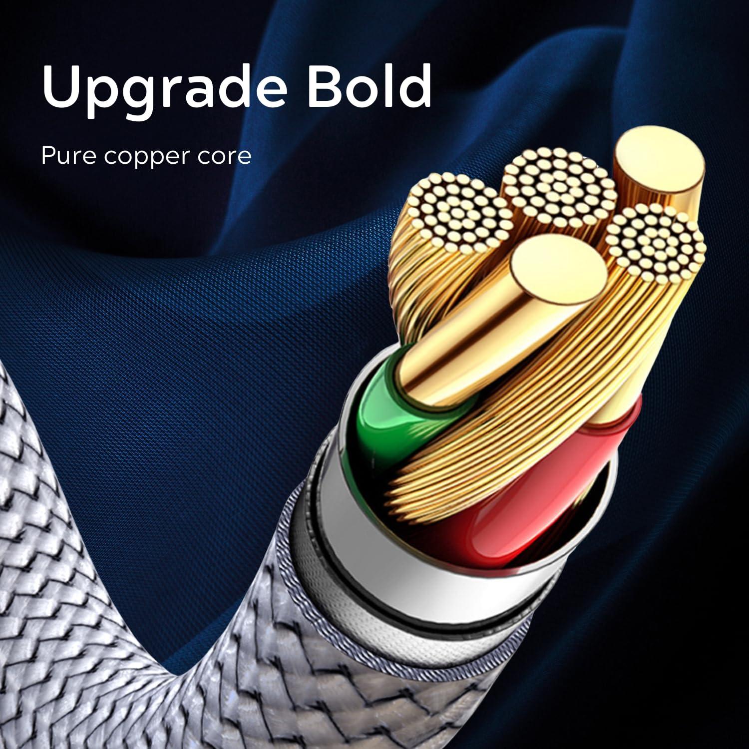 Cable USB C 20 pies 3A Rápido Dongguan Zhenwei Gris