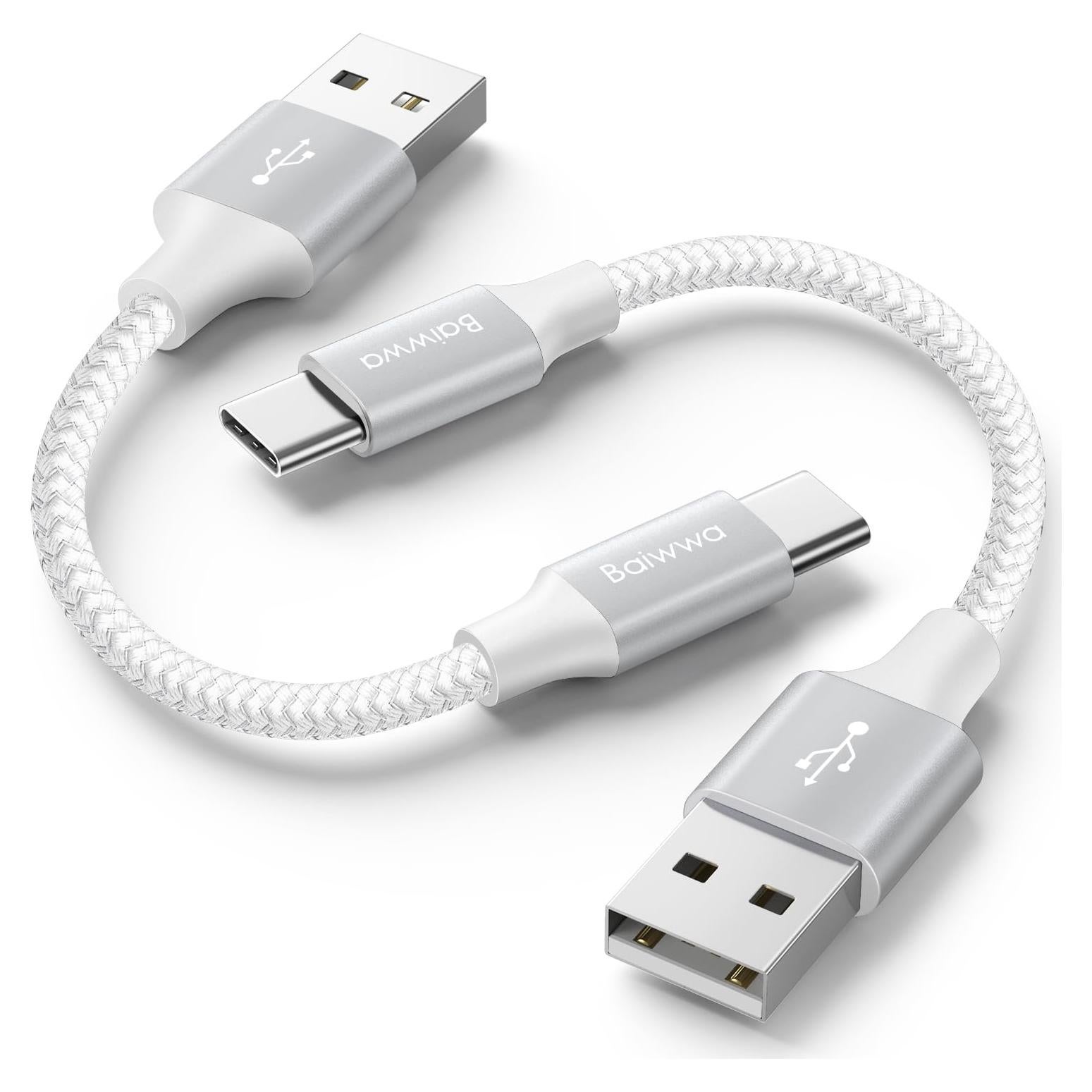 Cable USB C Corto Baiwwa 30.48cm 2-Pack Carga Rápida