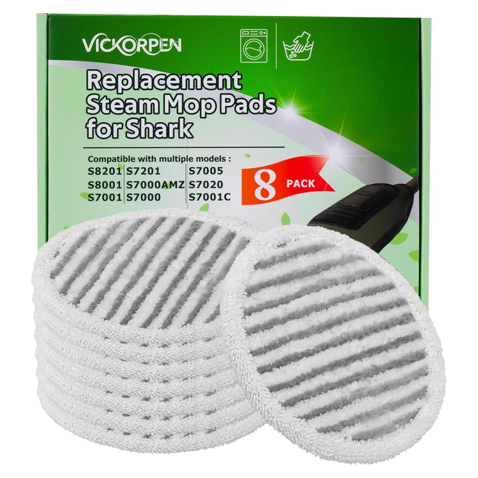 Paquete de 8 almohadillas de mopa de vapor Vickorpen KMP-01