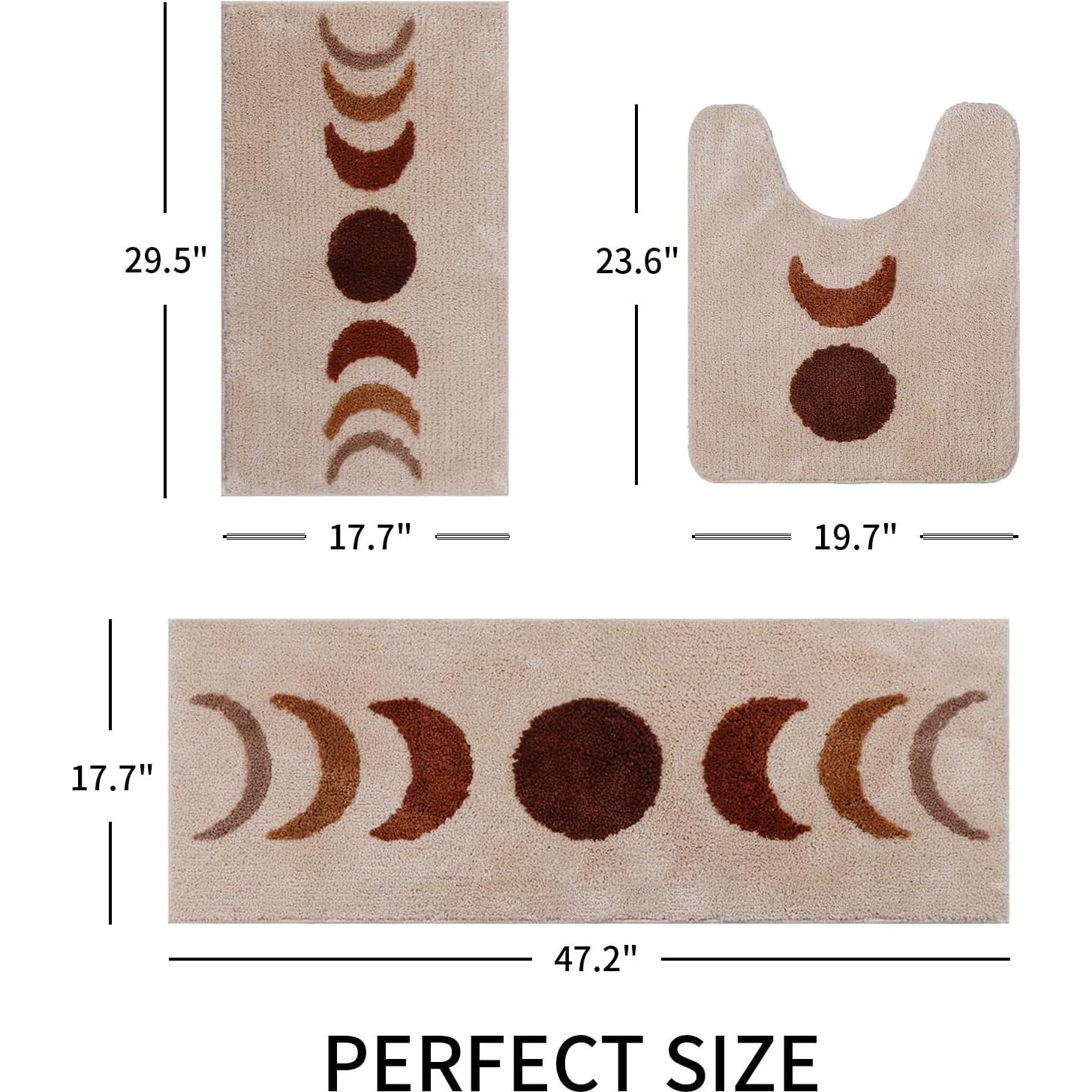 Conjunto de Alfombrillas de Baño Schweek 3 Piezas Antideslizantes