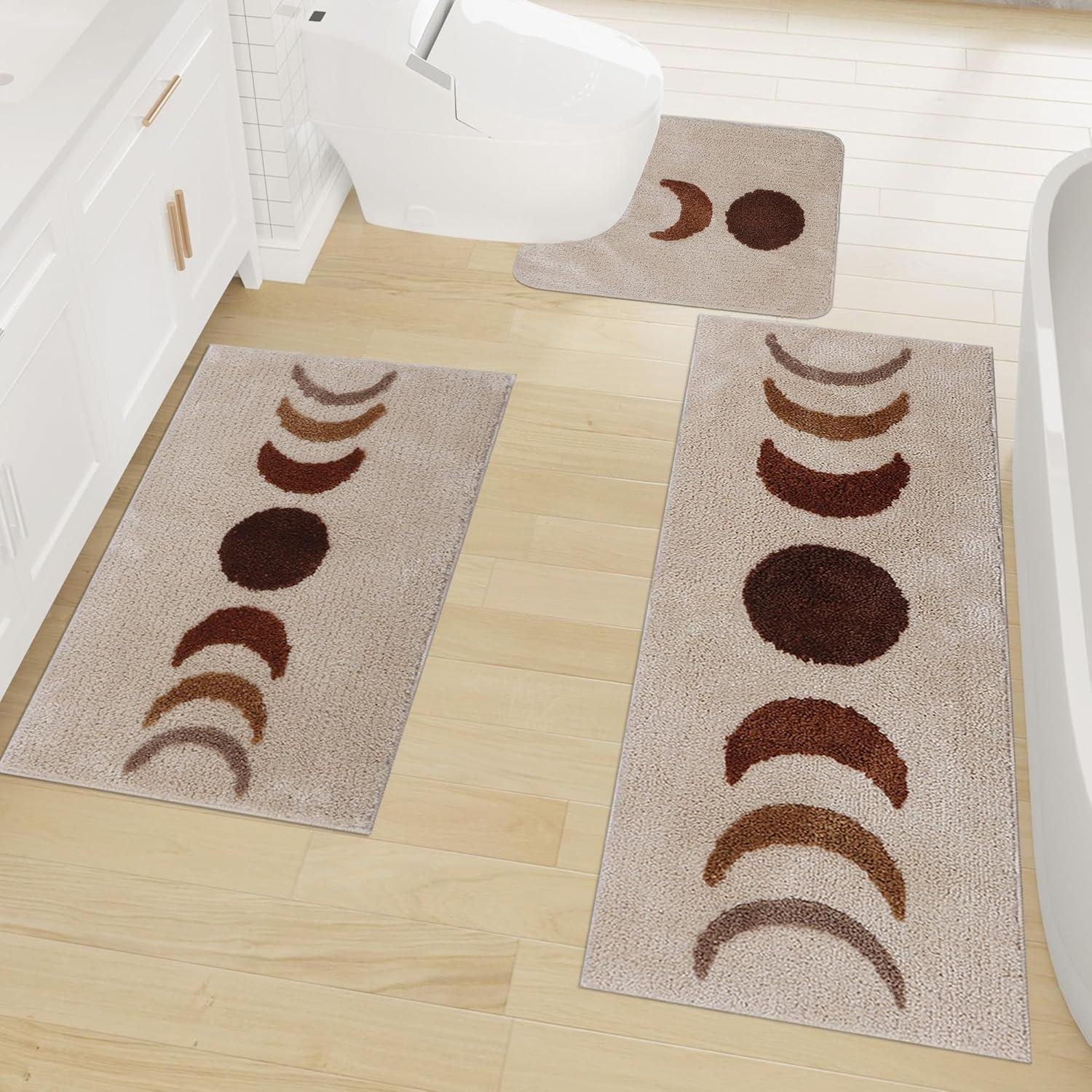 Conjunto de Alfombrillas de Baño Schweek 3 Piezas Antideslizantes